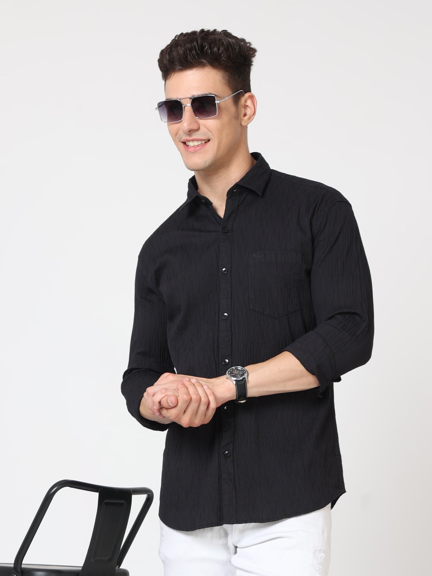 Onfire Oxford Black Shirt