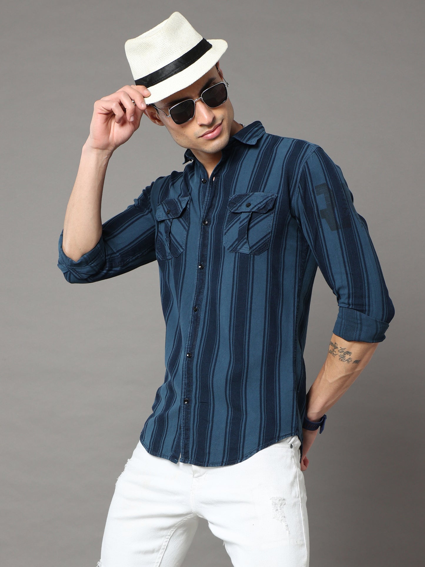 Onfire Indigo Cargo Turqouise Shirt