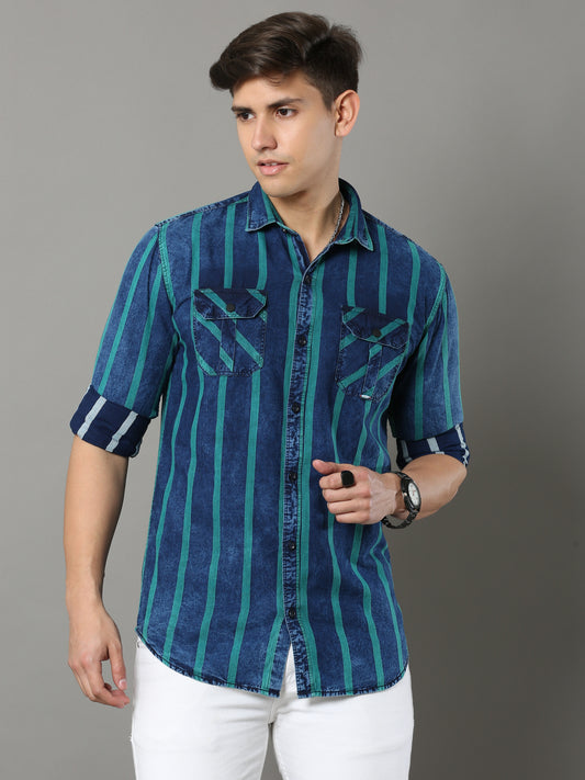 Onfire Carlo Cargo Green/Blue Shirt