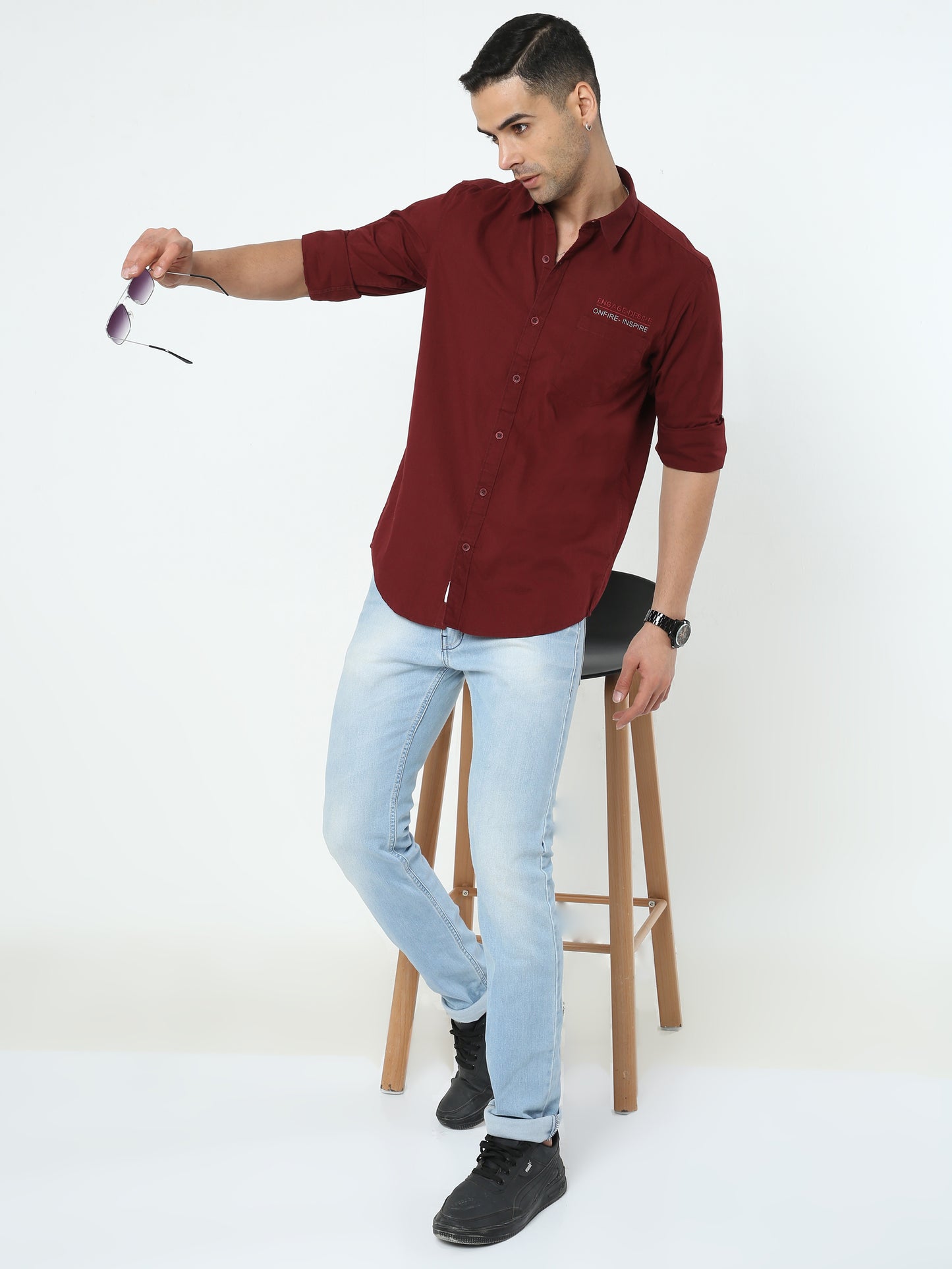 Onfire Solid Maroon Shirt