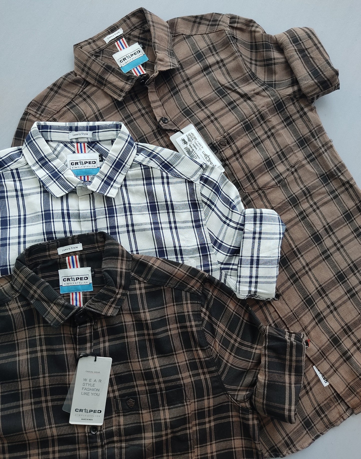 Croped Full Sleeves Checks Shirt