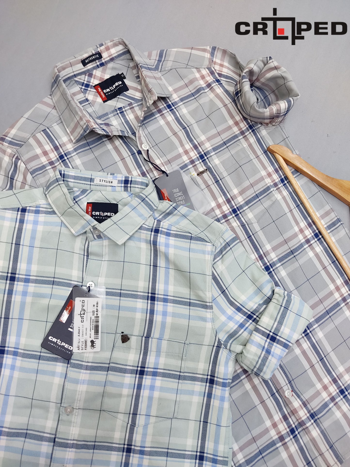 Croped Full Sleeves Checks Shirt