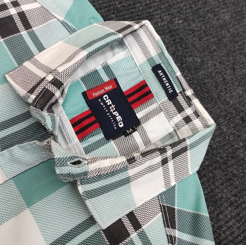 Croped Full Sleeves Checks Shirt