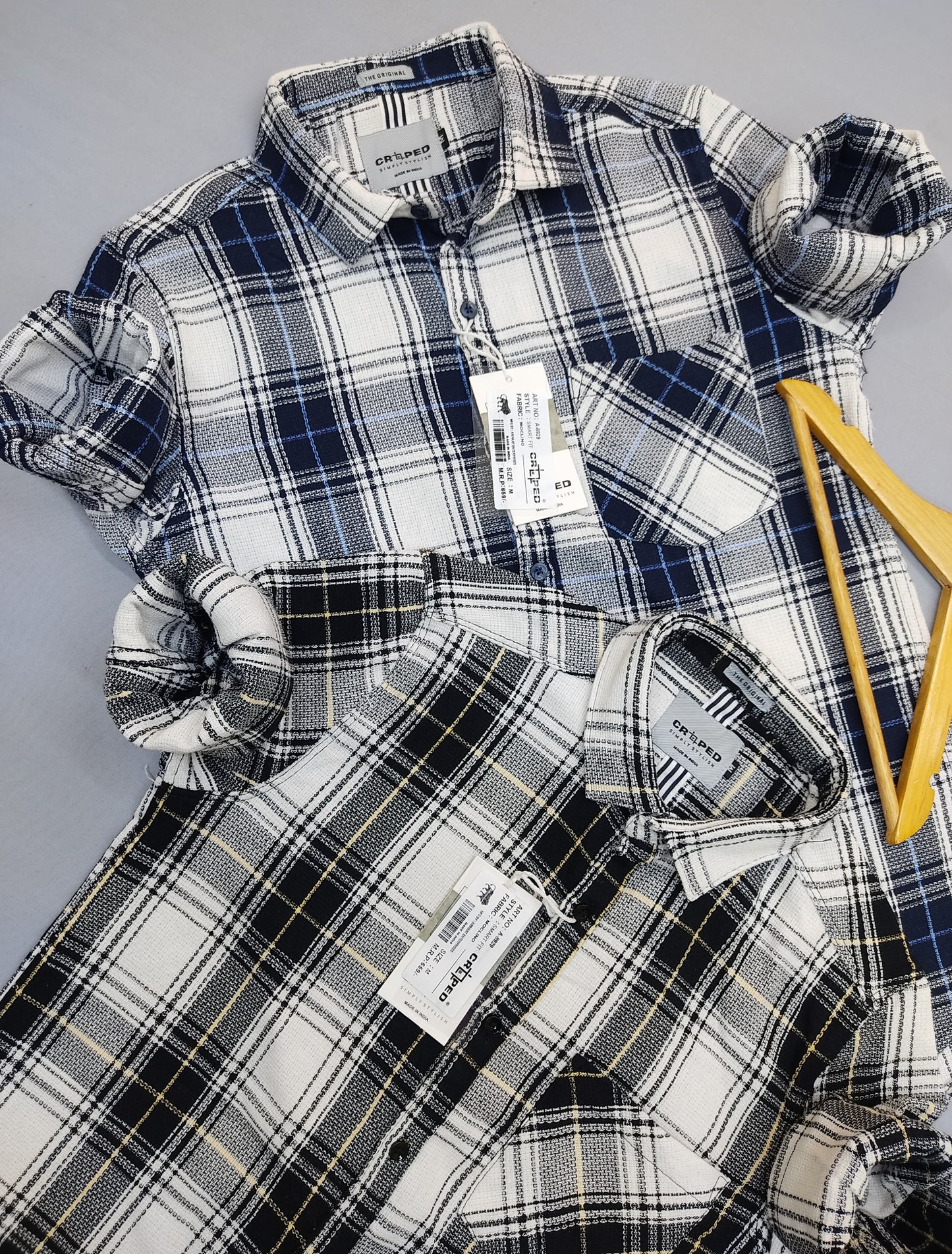 Croped Black & White Checks Full Sleeves Shirt