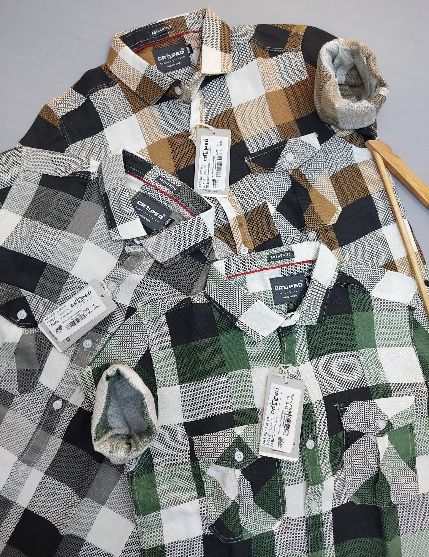 Croped Airforce Checks Full Sleeves Shirts