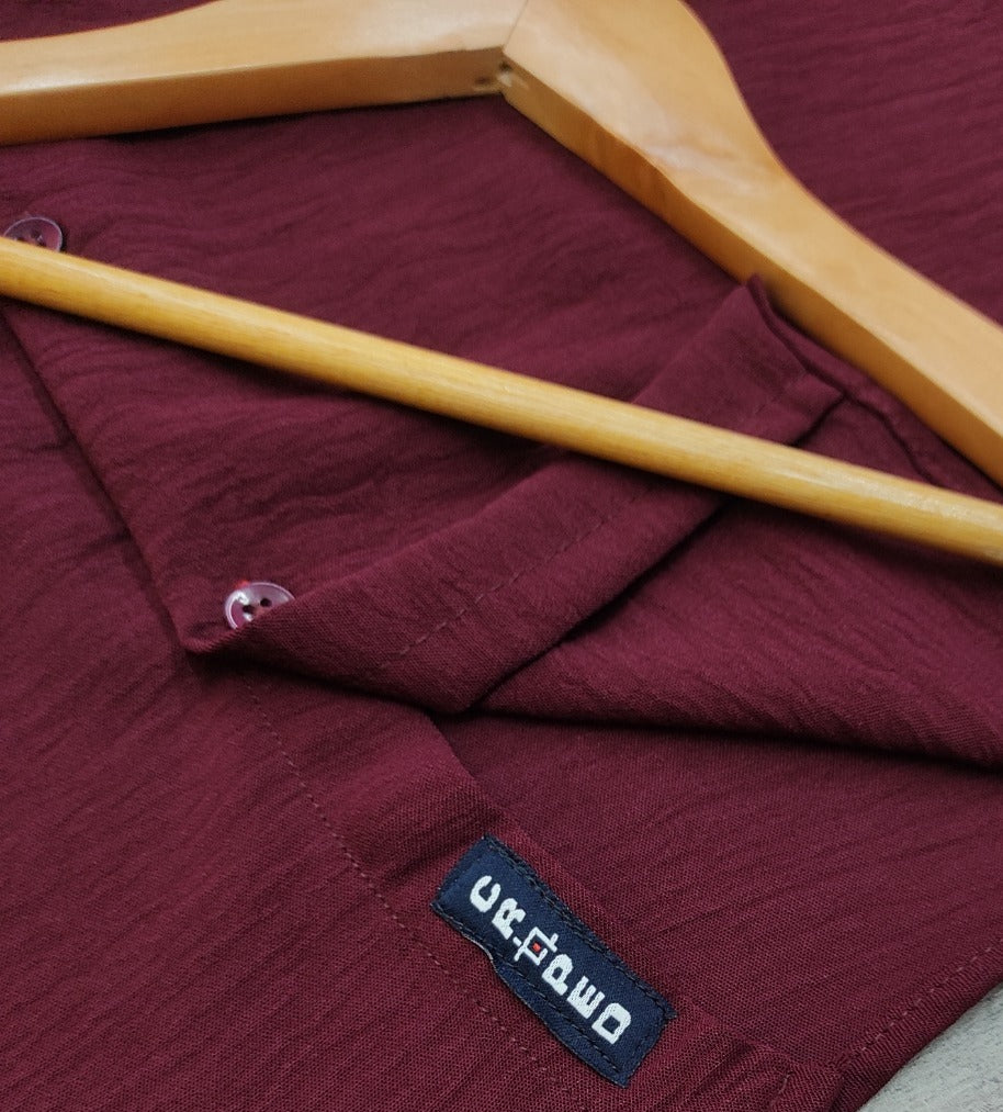 Croped Popcorn Plain Shirt