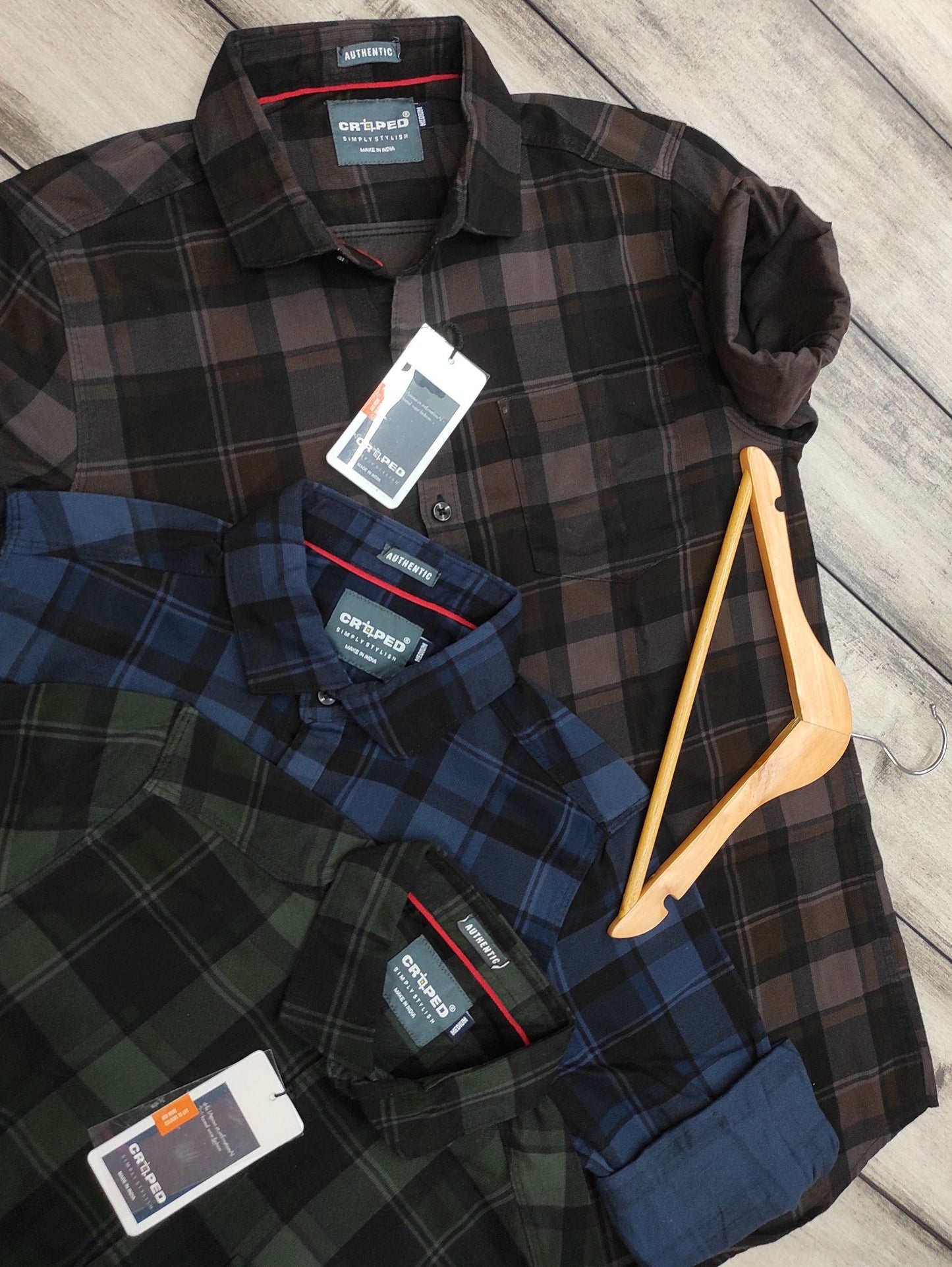 Croped Full Sleeves Checks Shirts