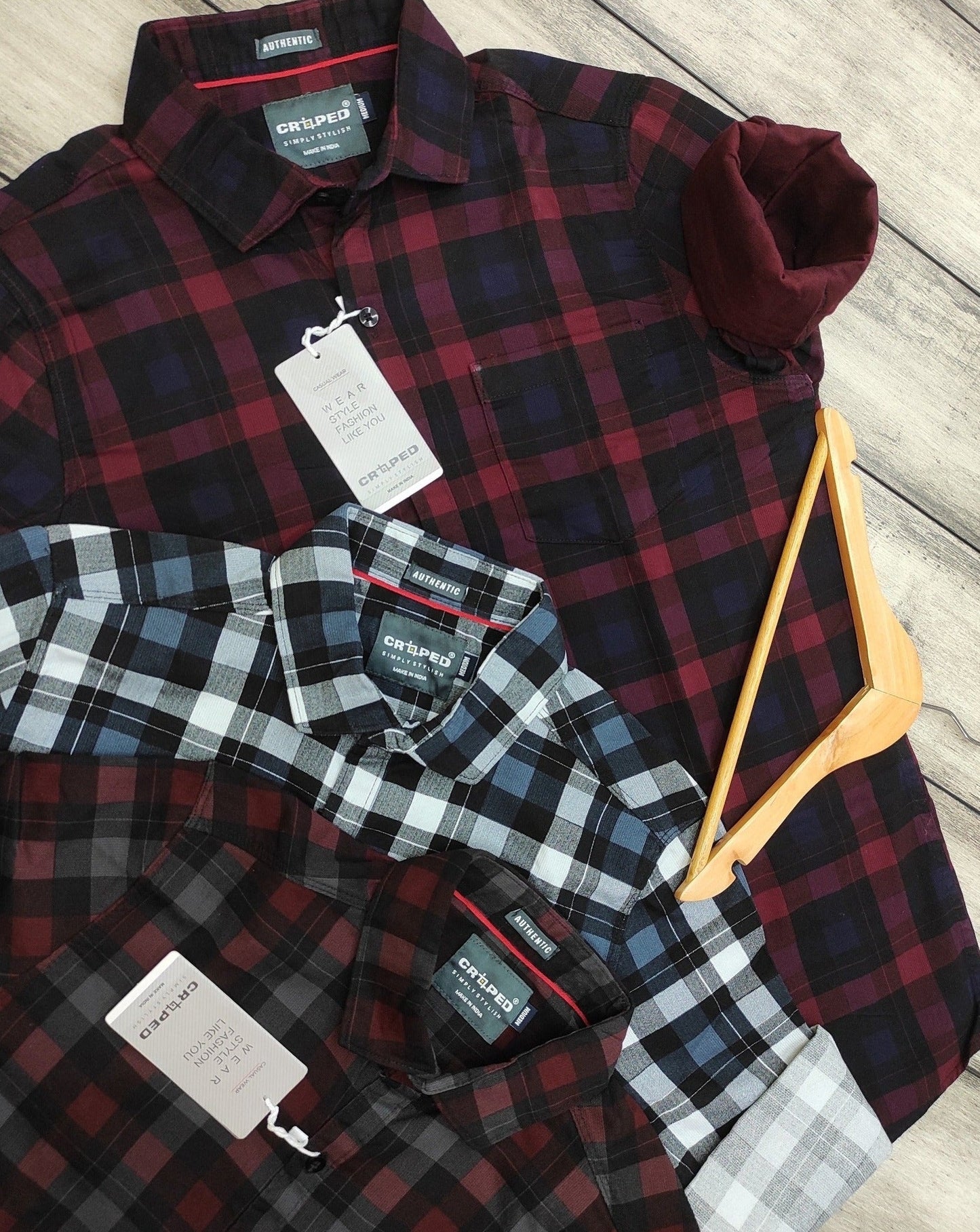 Croped Full Sleeves Checks Shirts