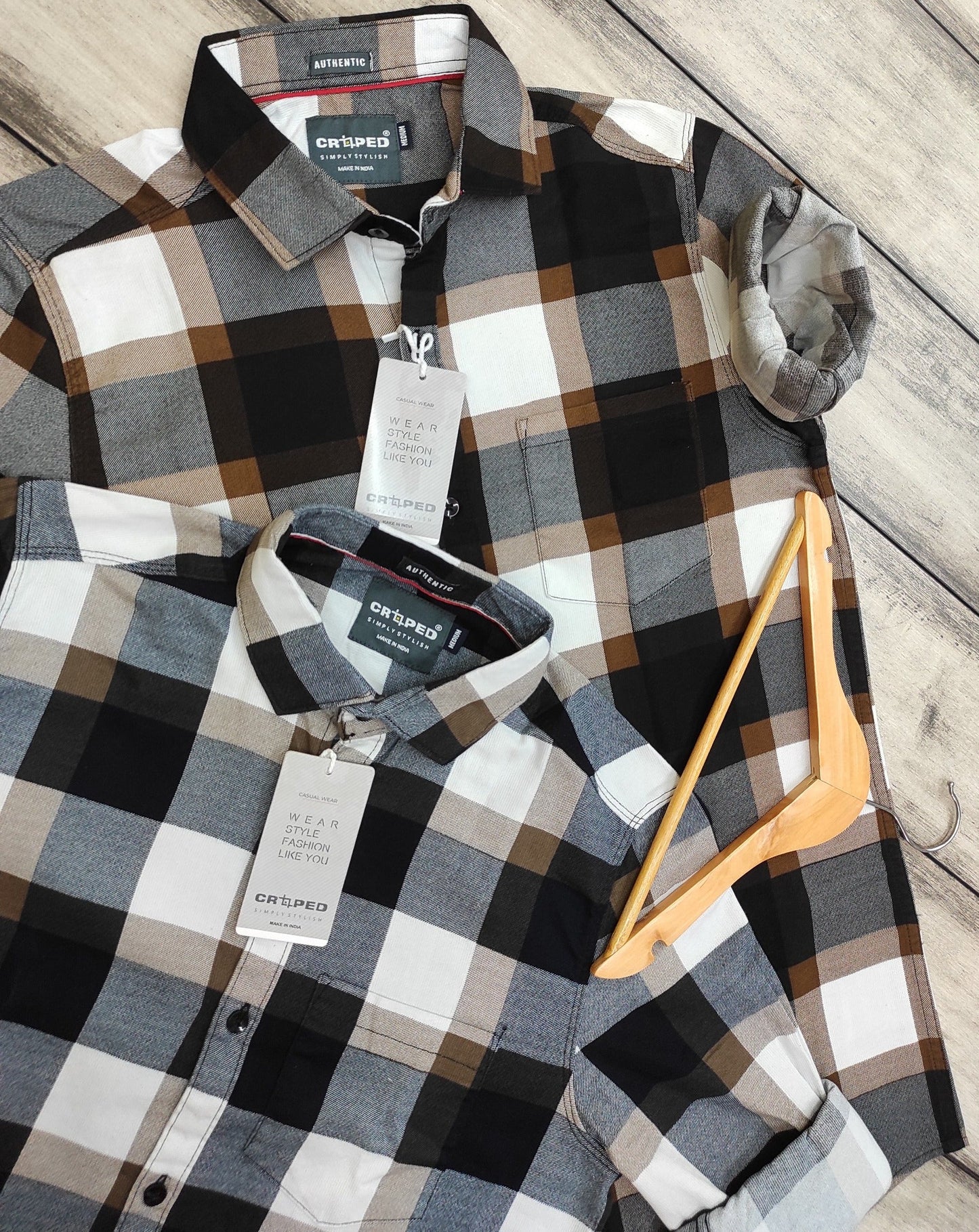 Croped Full Sleeves Checks Shirts