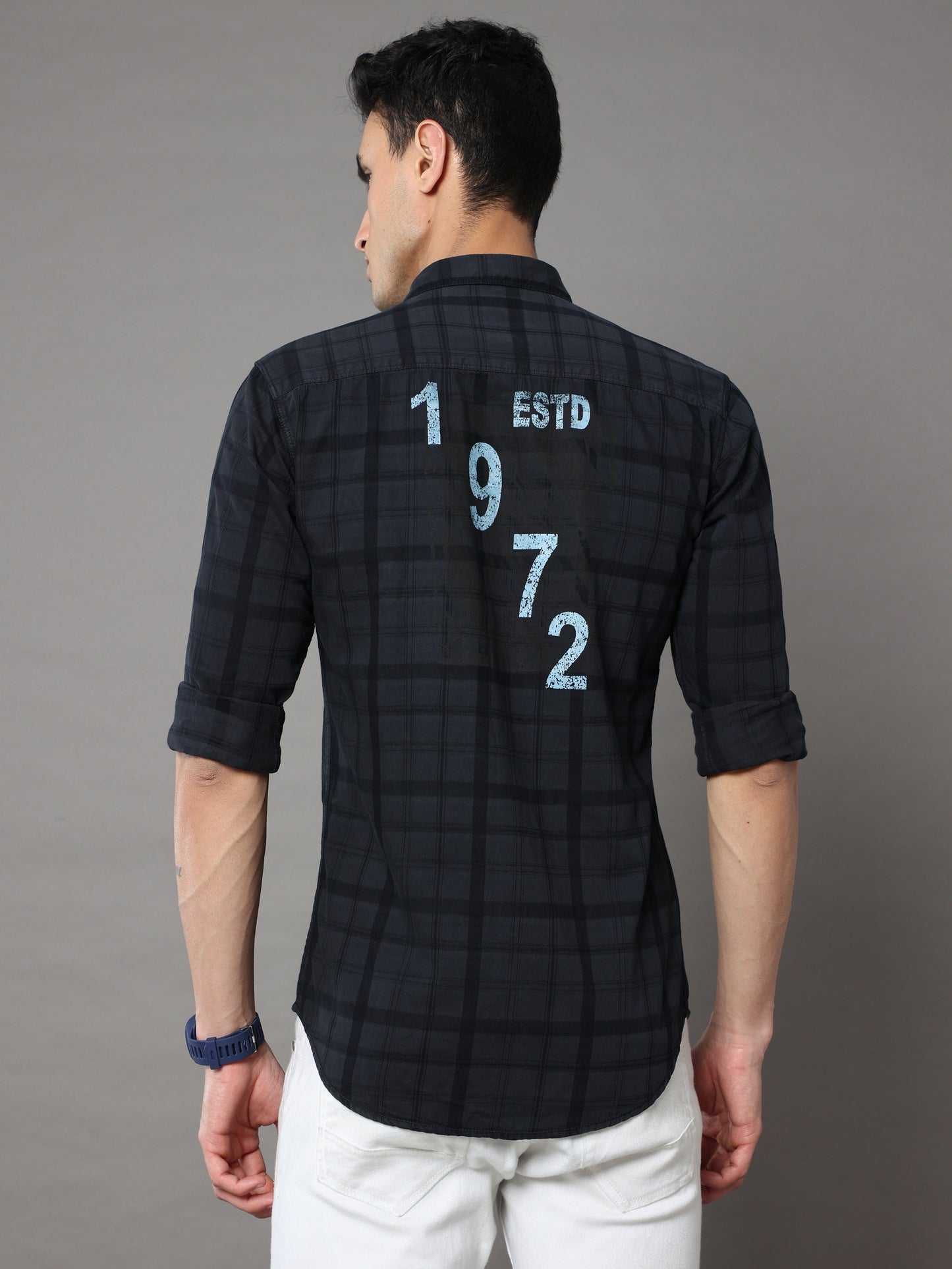 Onfire Tomford Checks Dark Grey Cargo Shirt
