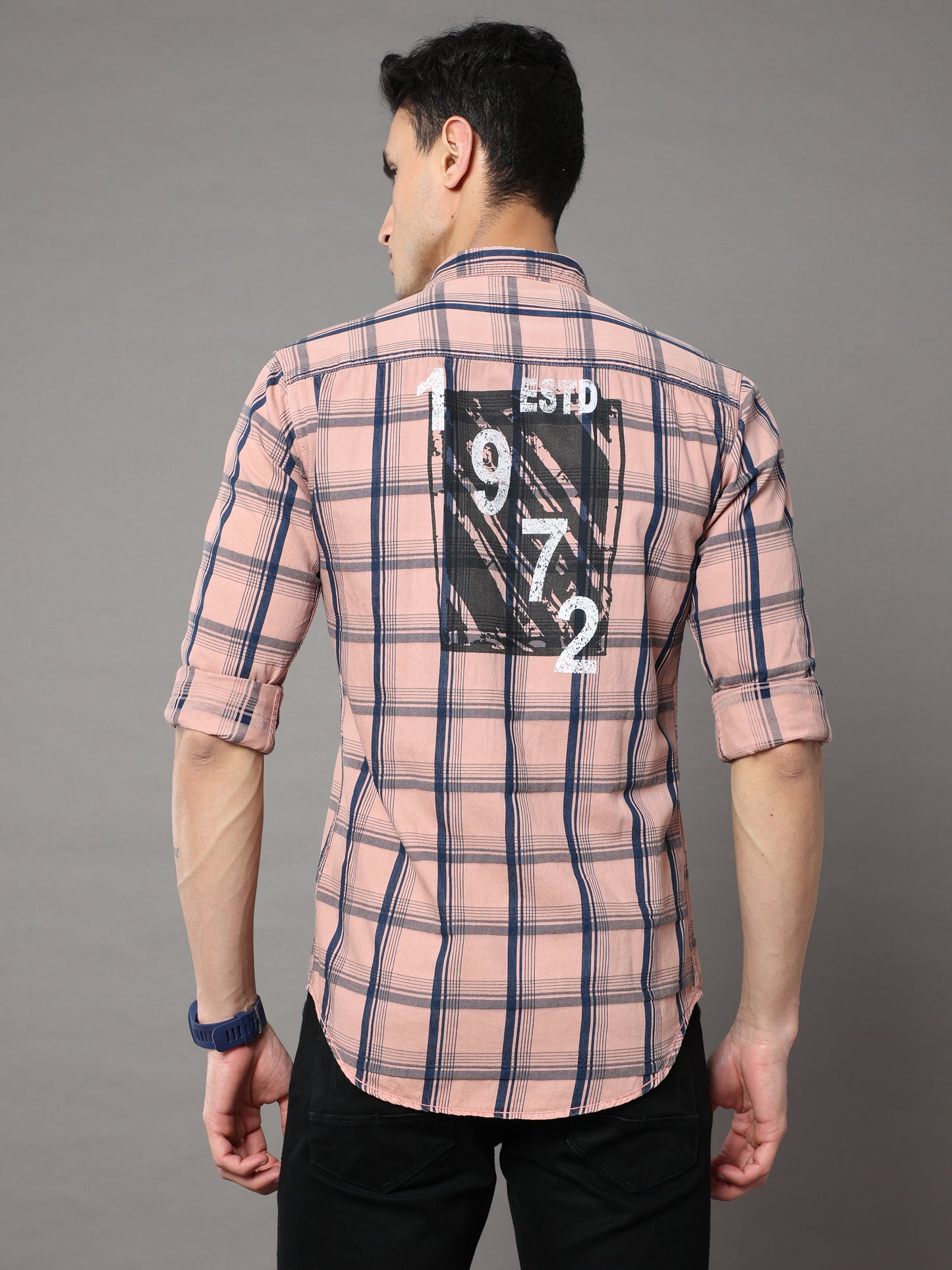 Onfire Tomford Checks Peach Cargo Shirt