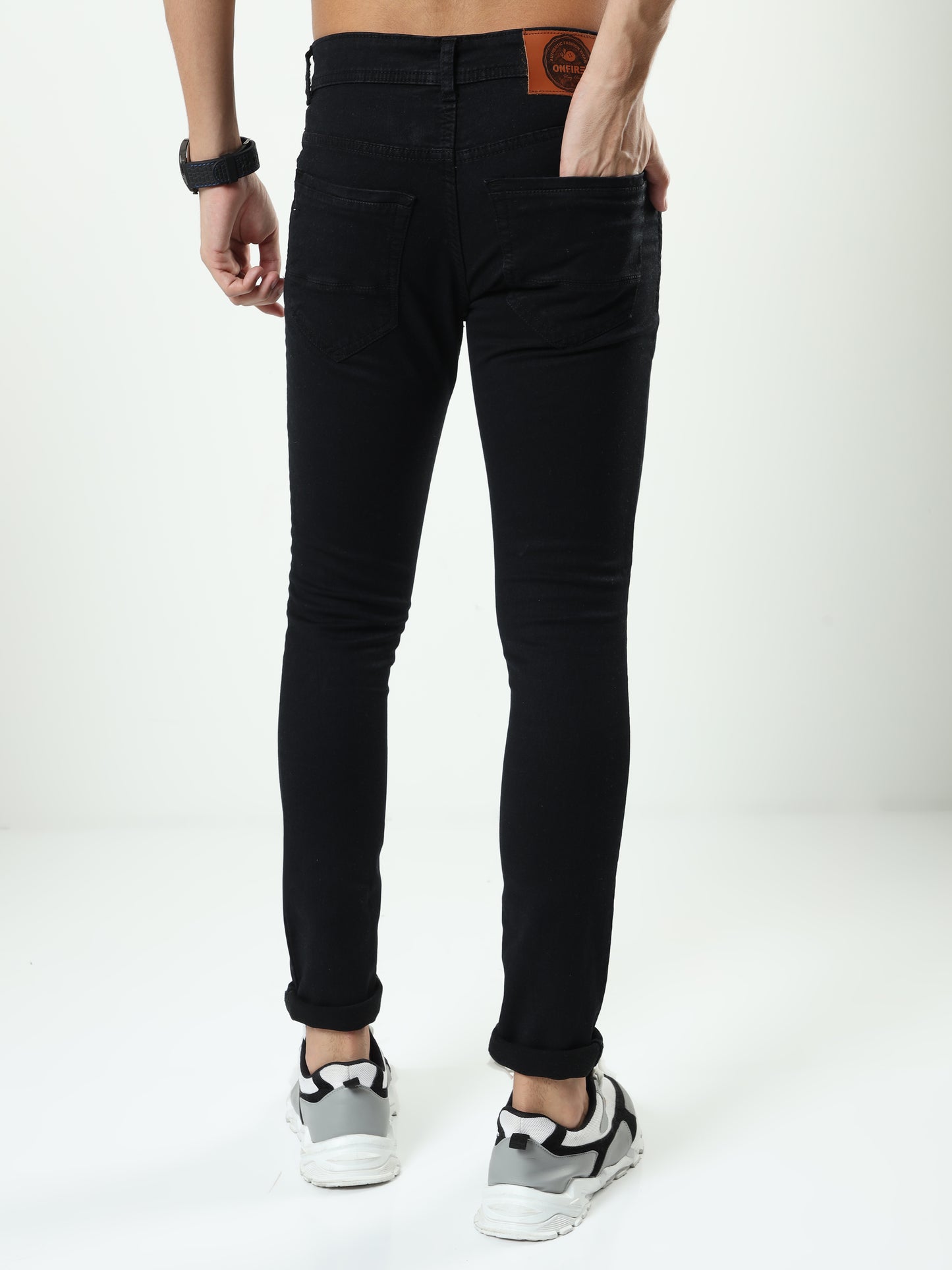 Onfire Black Denim Slim Fit