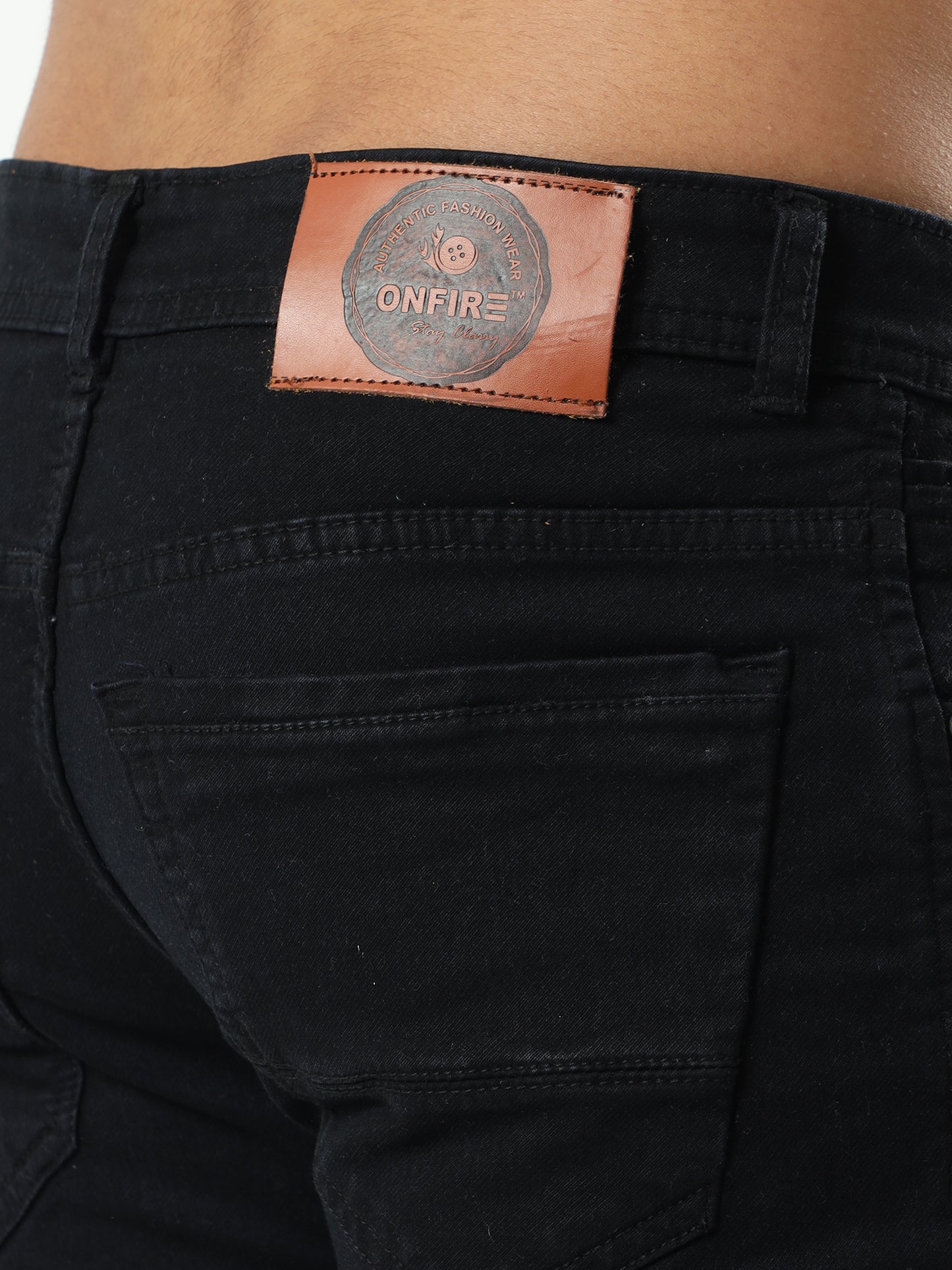 Onfire Black Denim Slim Fit