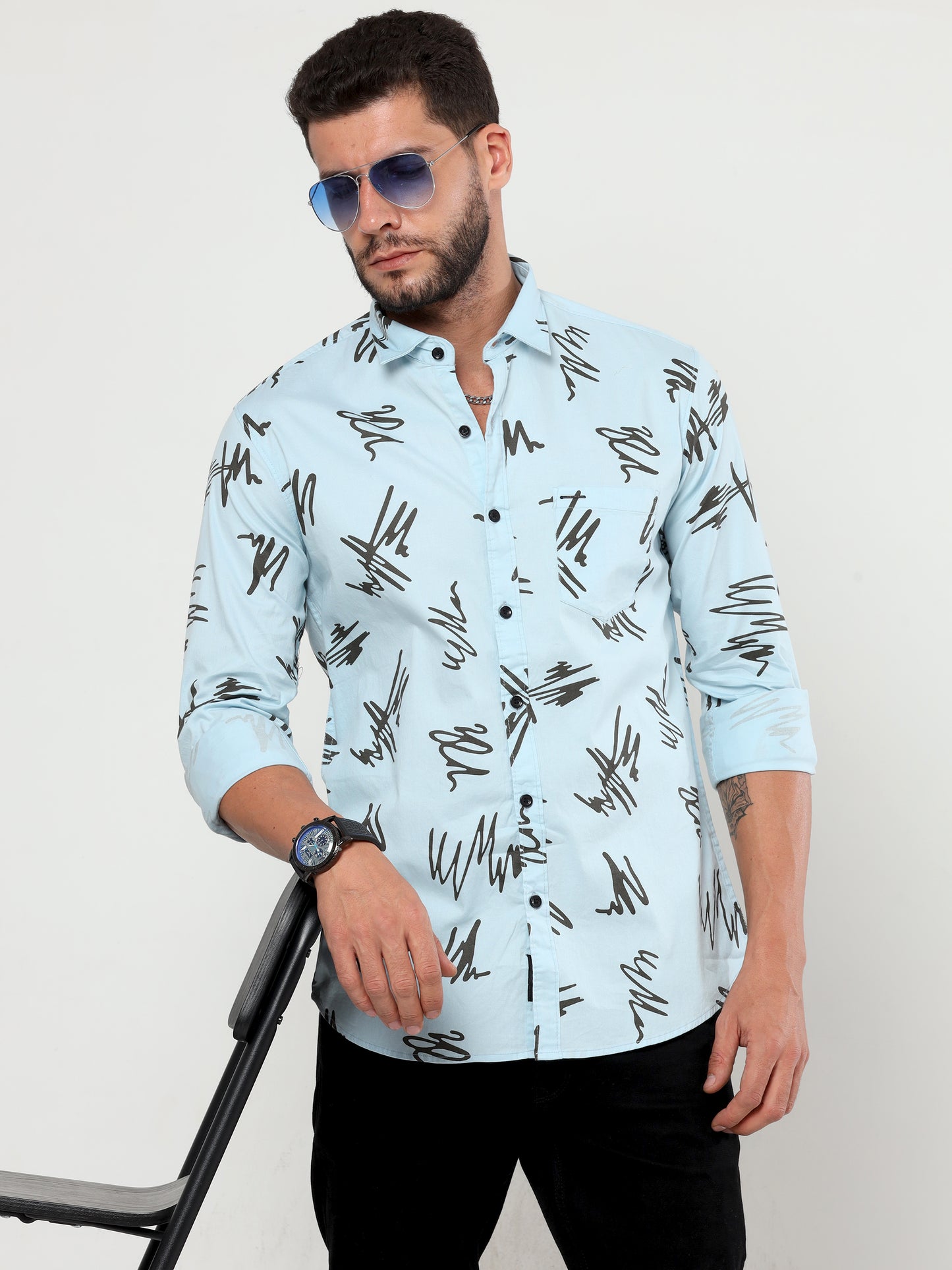 onfire lycra atlanta abstract print 2084 sky blue