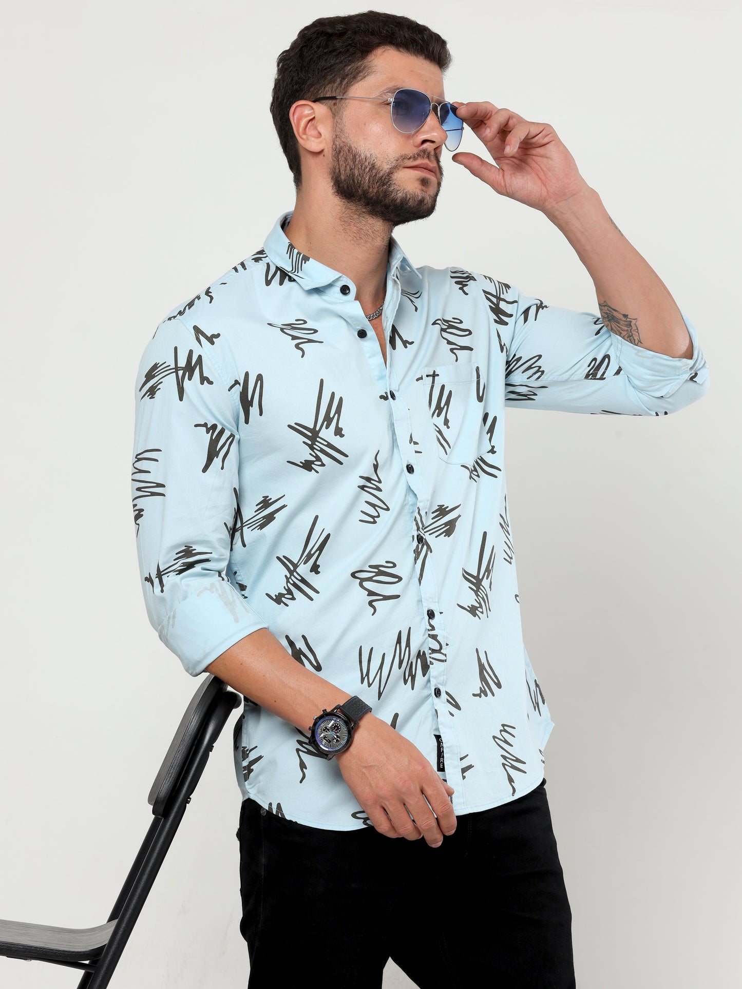 onfire lycra atlanta abstract print 2084 sky blue