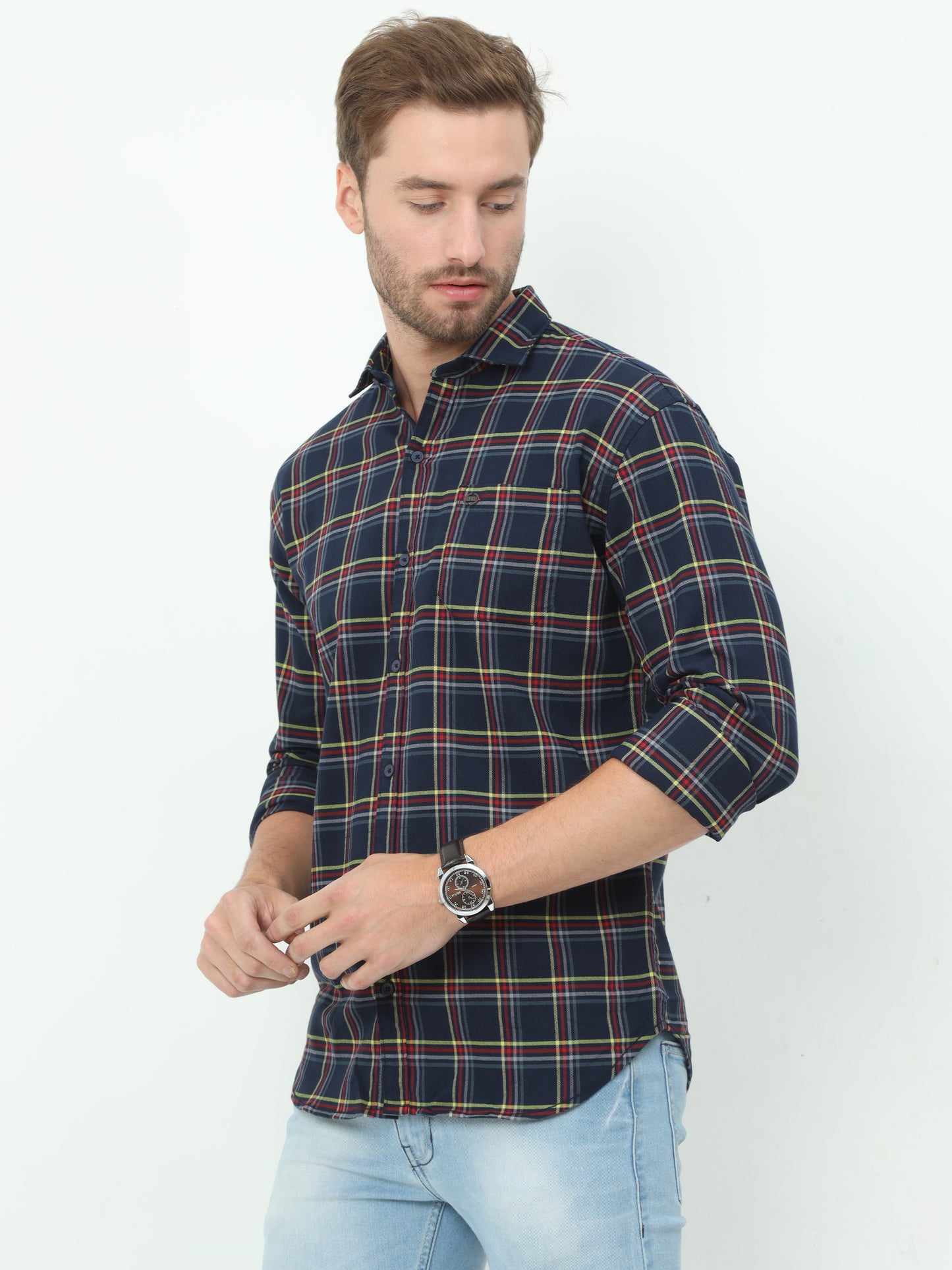 Onfire Checks Blue Shirt