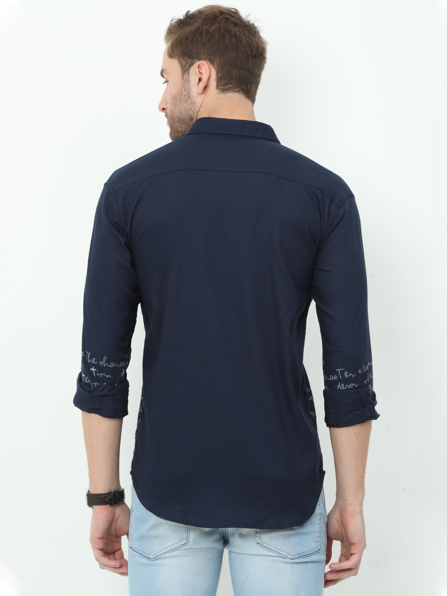Onfire Mario Designer Navy Blue Shirt