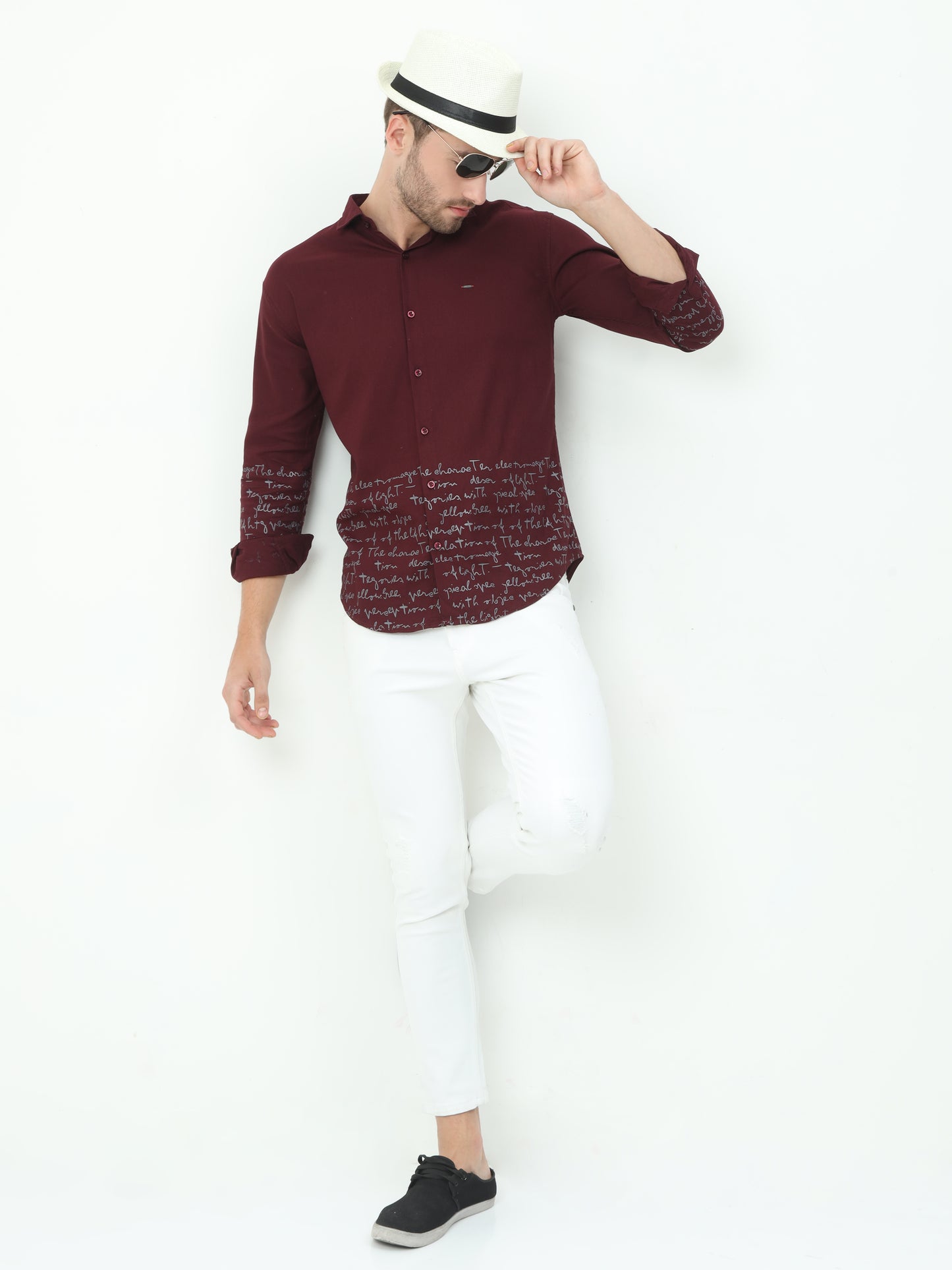 Onfire Mario Designer Maroon Shirt