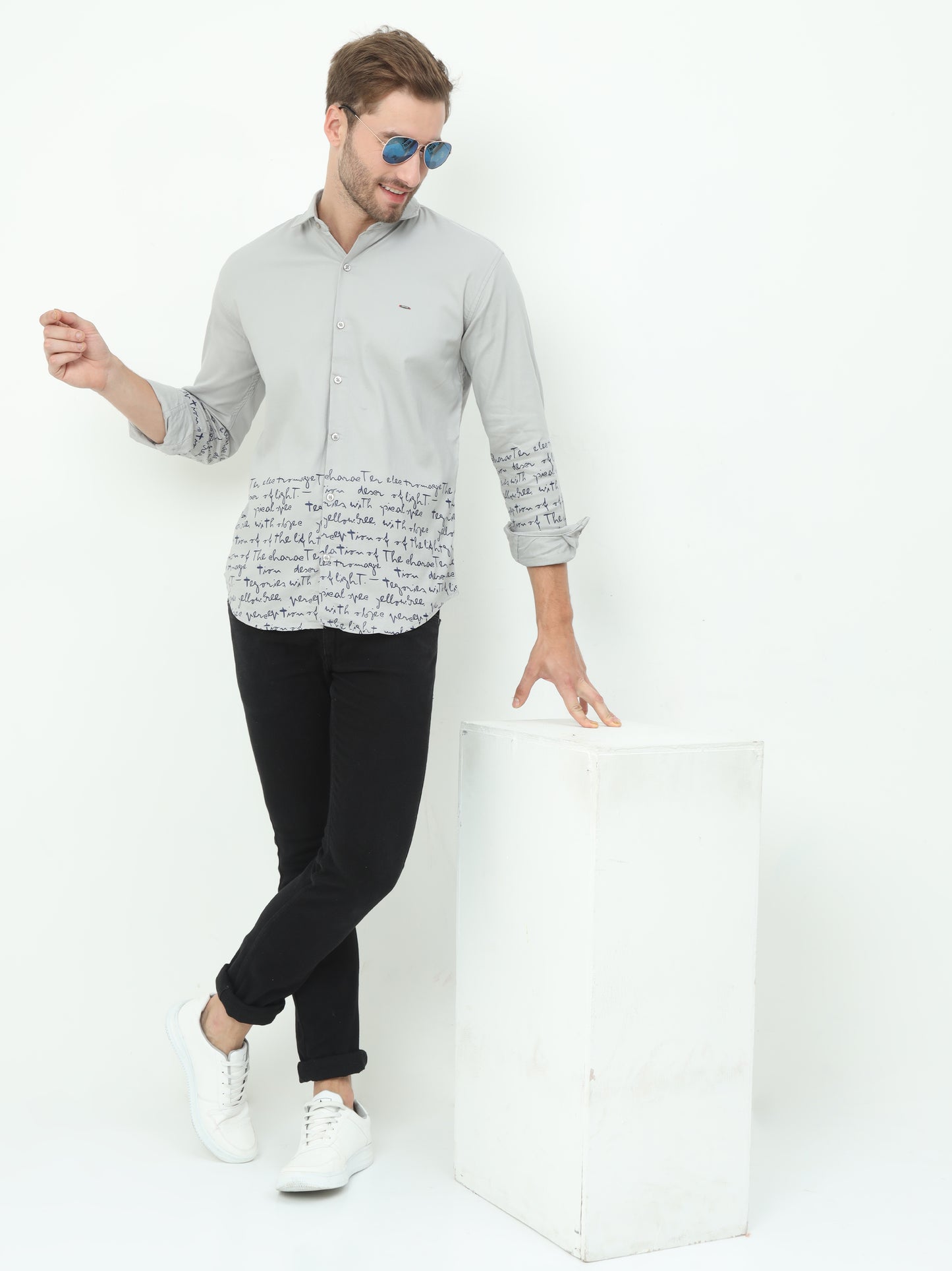 Onfire Mario Designer Light Grey Shirt