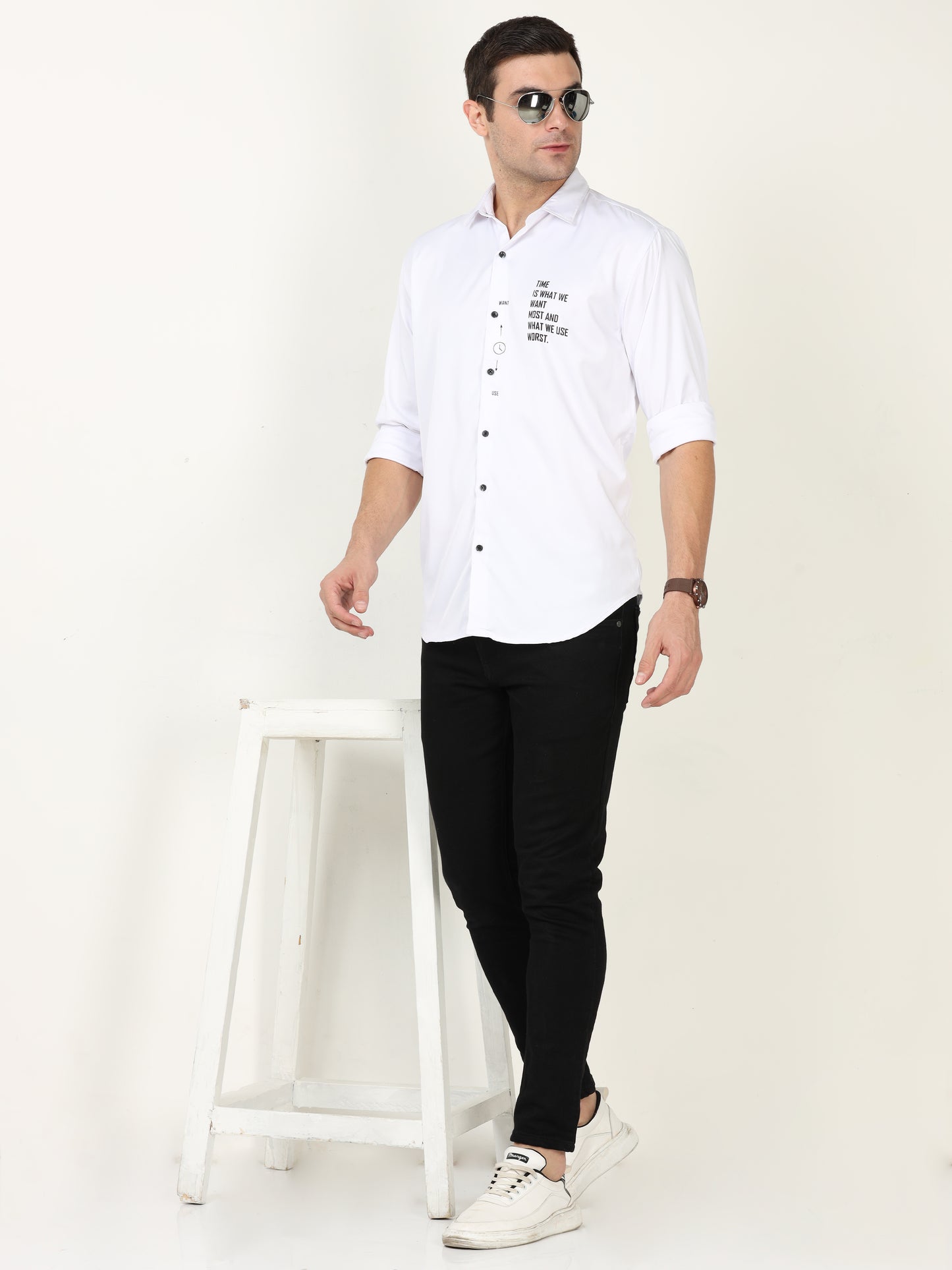 Onfire Designer White Shirt