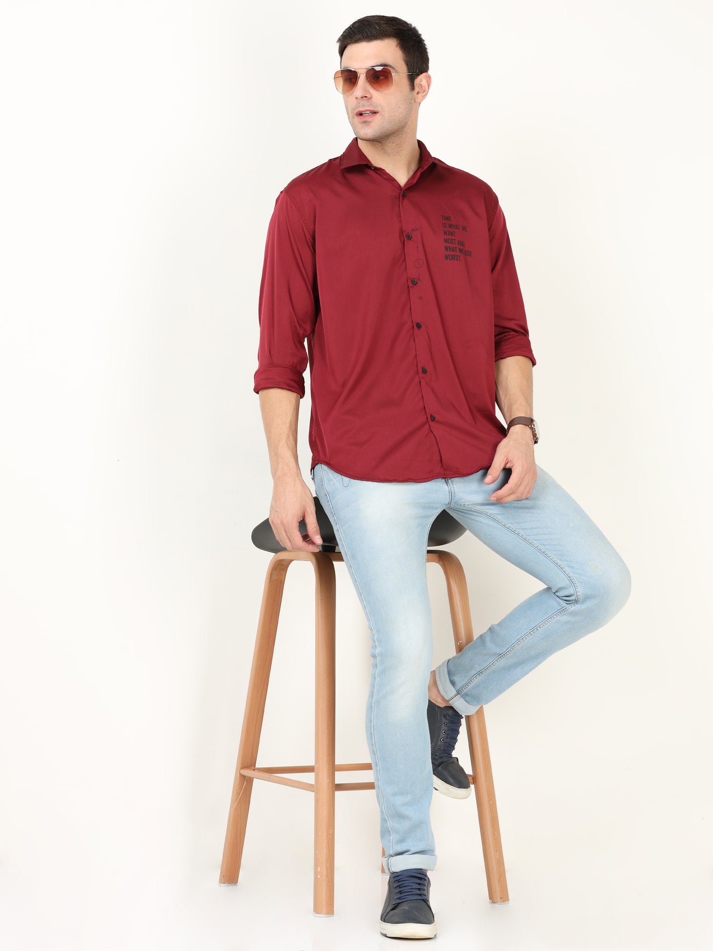 Onfire Designer Maroon Shirt