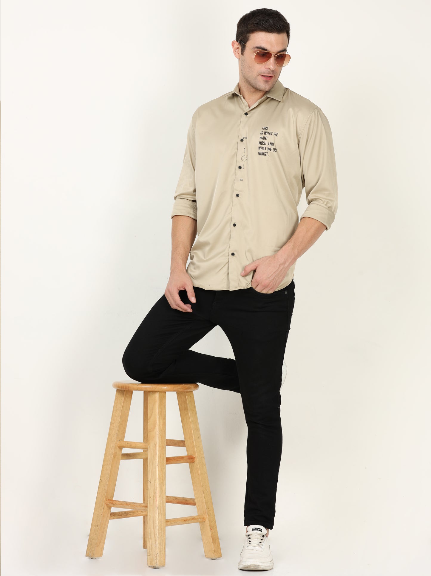 Onfire Designer Beige Shirt