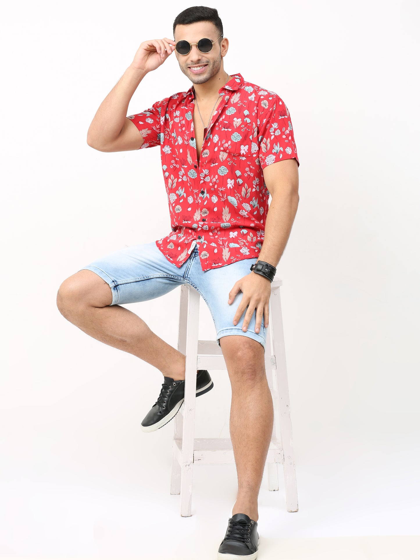 Onfire Floral Red Shirt