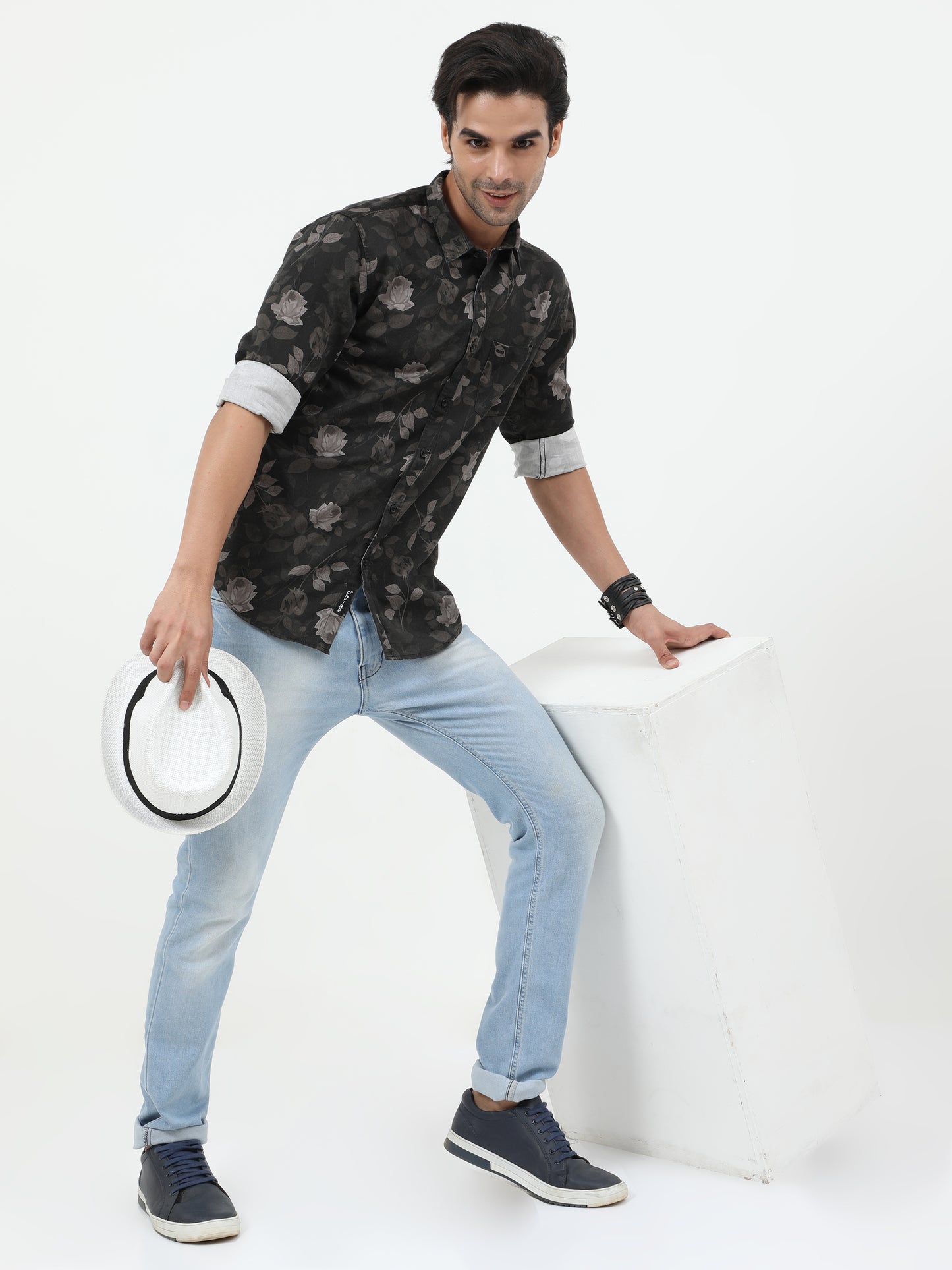 Onfire Abstract Digital Print Shirt - Brown