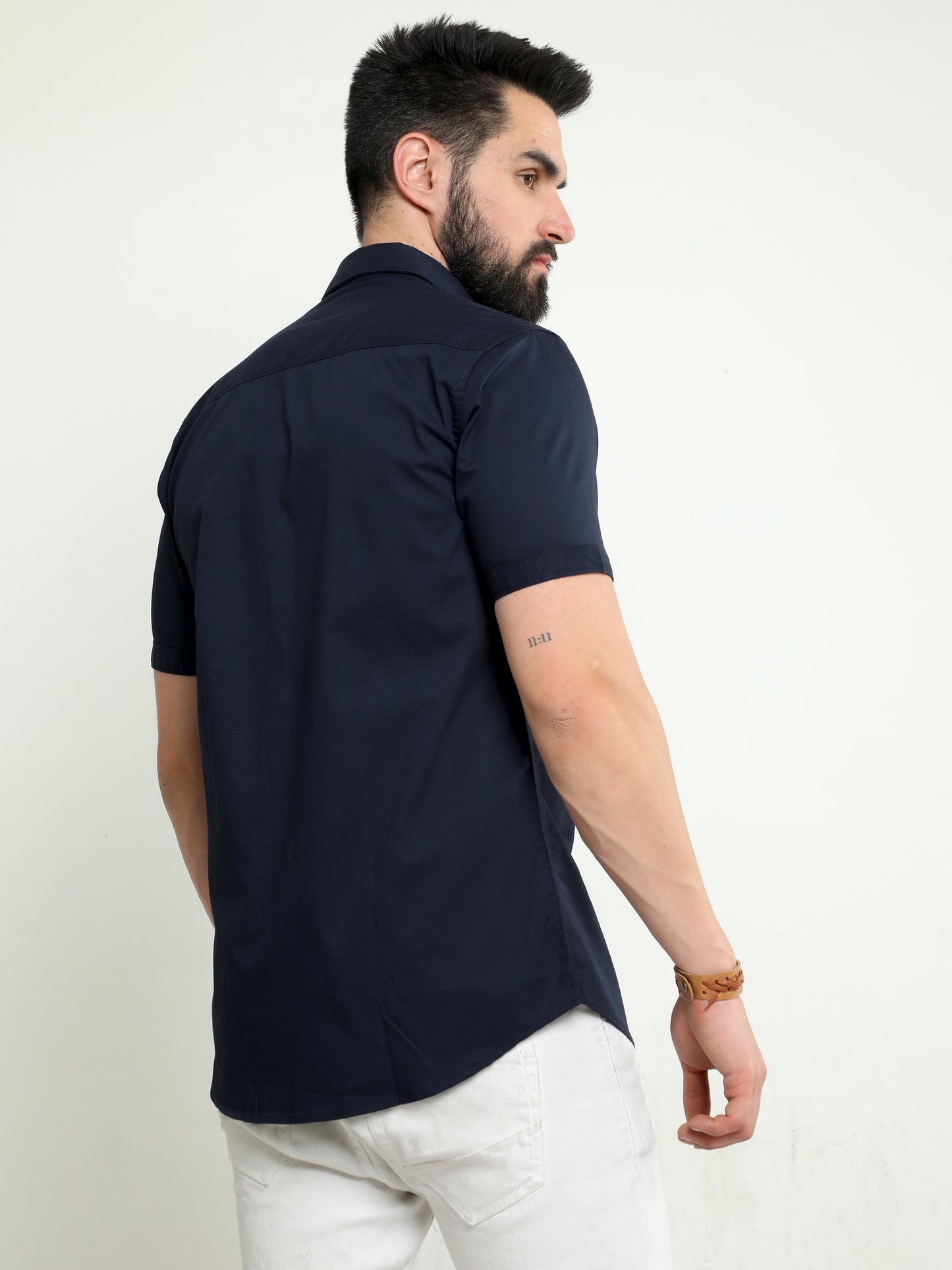 Onfire seltos plain half shirt navy blue