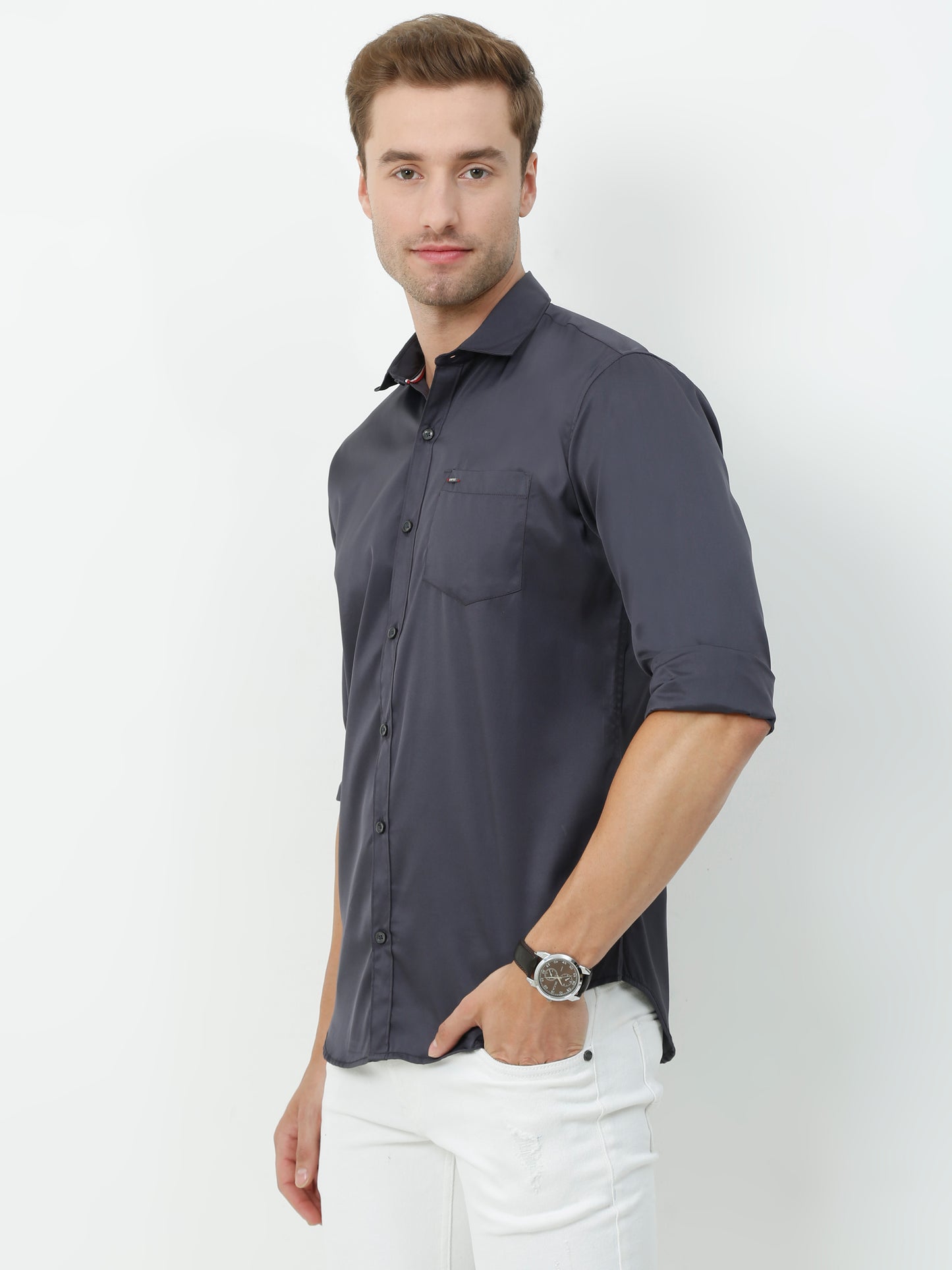 Onfire Satin Dark Grey Shirt