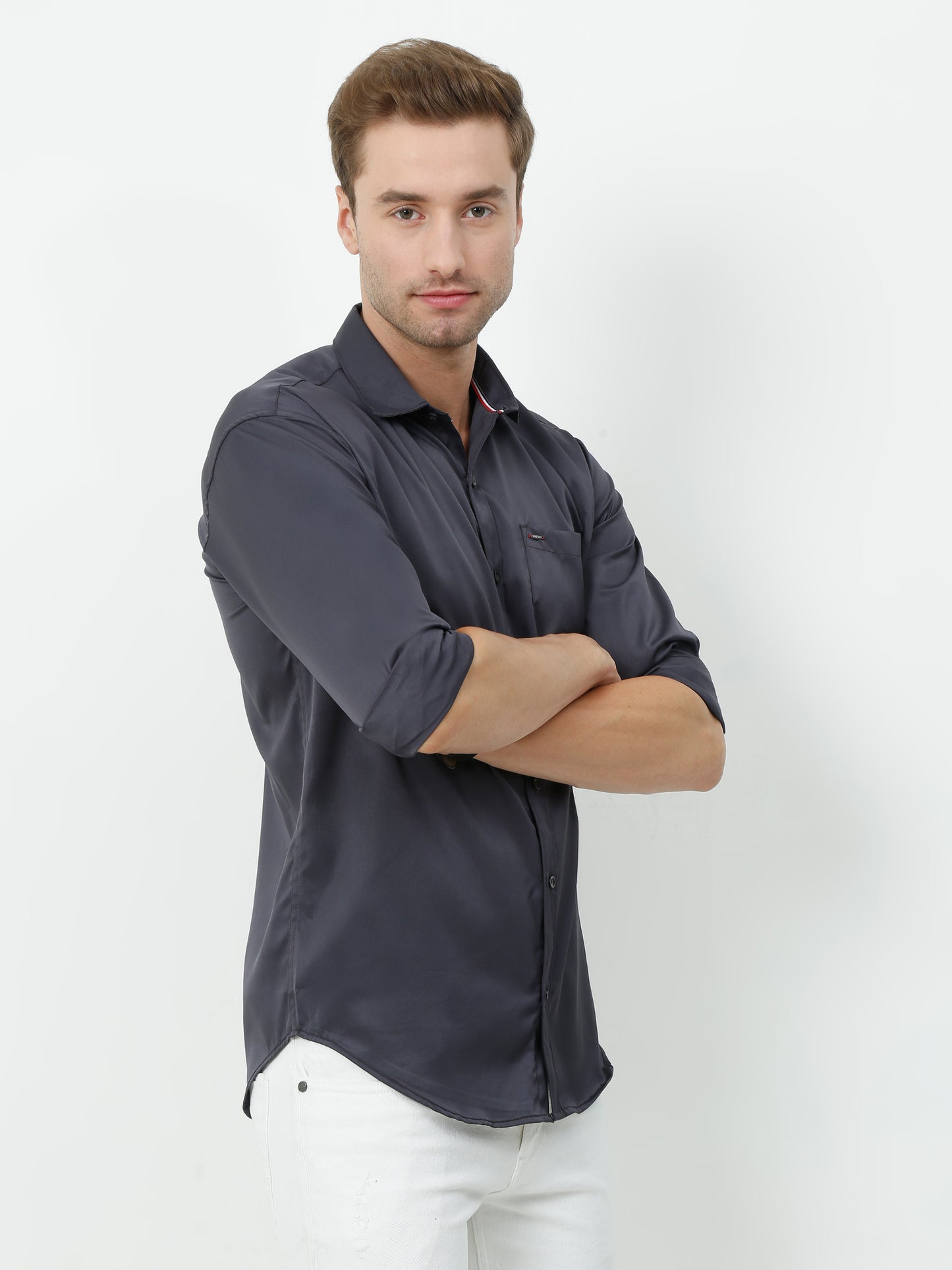 Onfire Satin Dark Grey Shirt