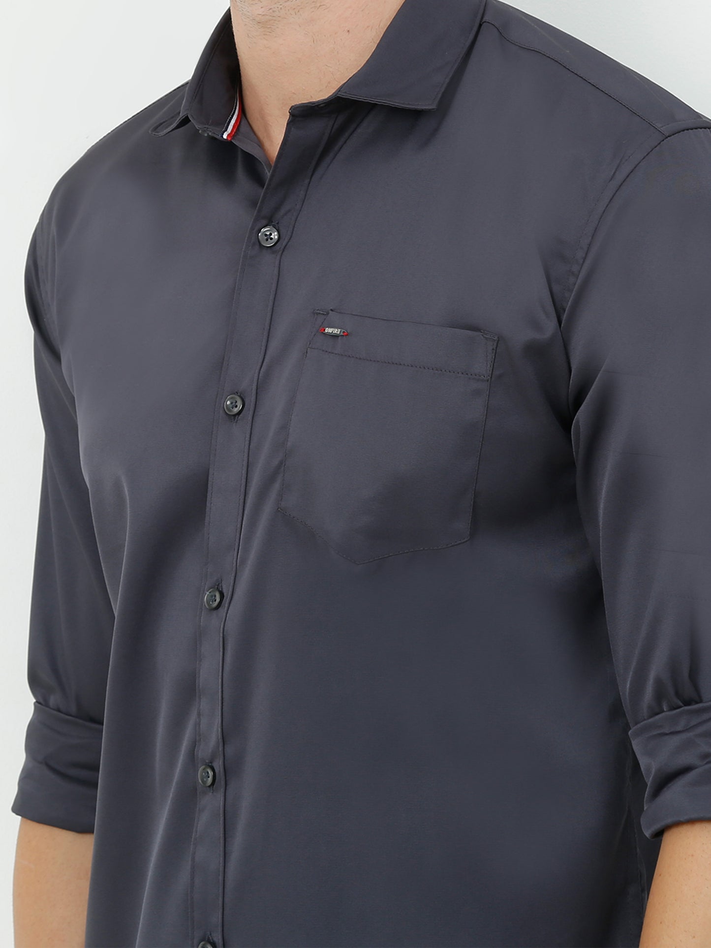 Onfire Satin Dark Grey Shirt