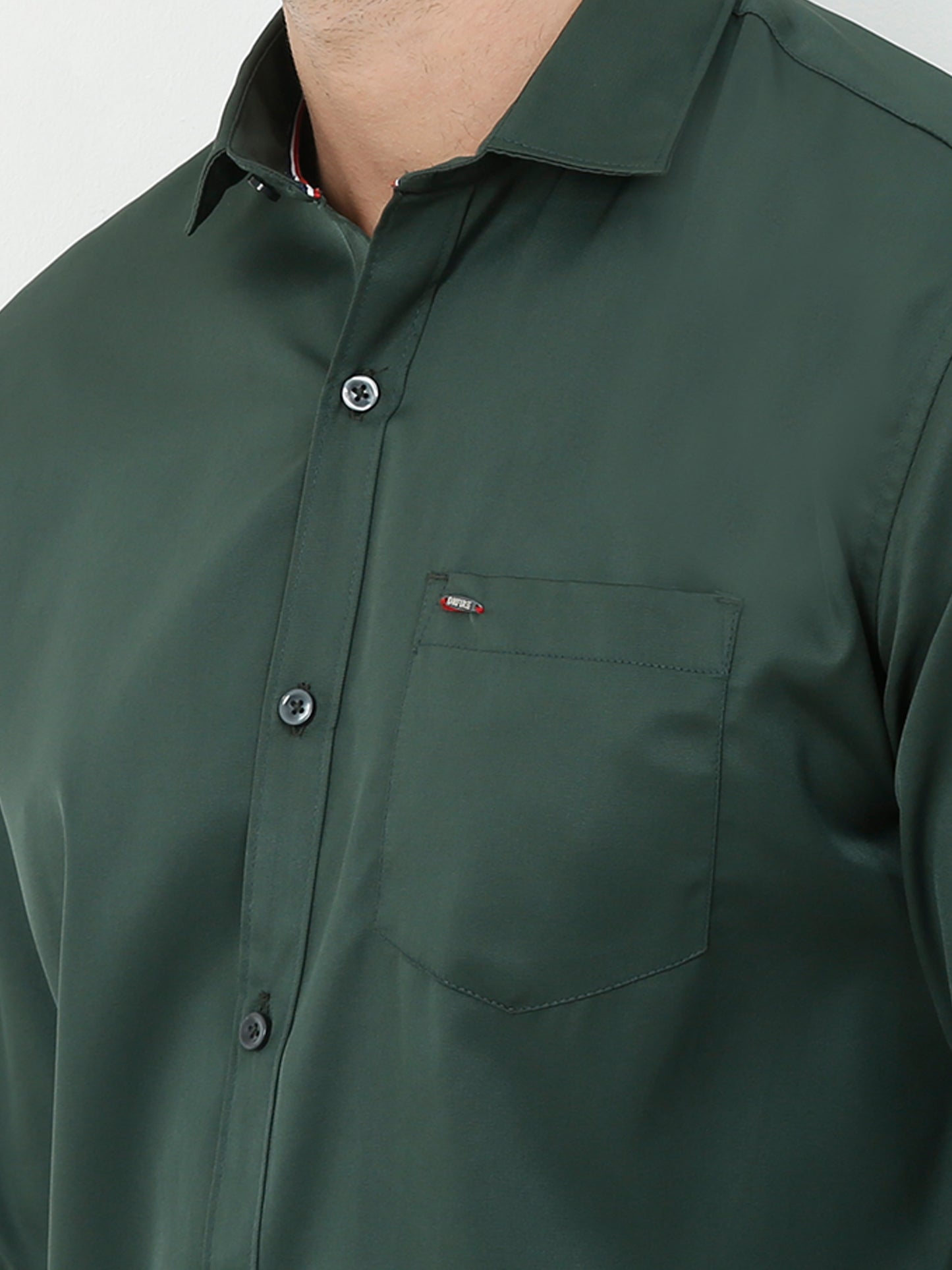 Onfire Satin Bottle Green Shirt
