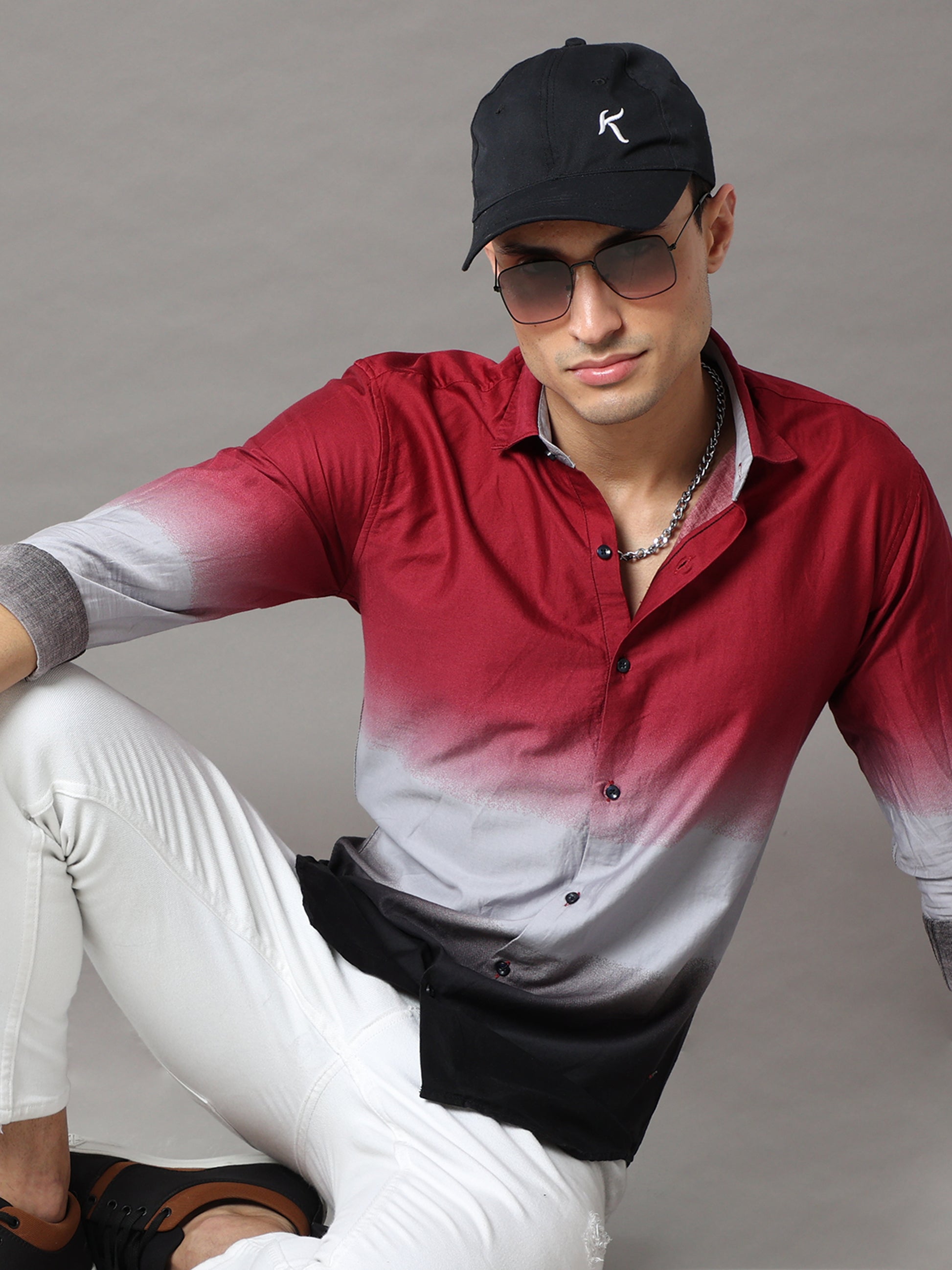 Onfire Trio Fancy Designer Red Shirt A2267A