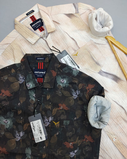 Croped Digital Print Shirt