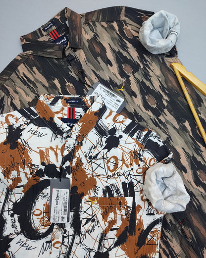 Croped Digital Print Shirt