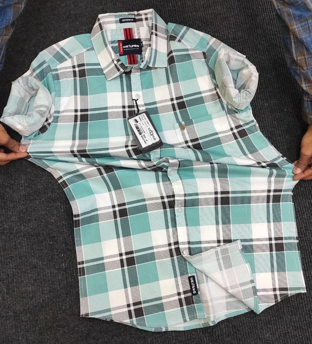 Croped Full Sleeves Checks Shirt