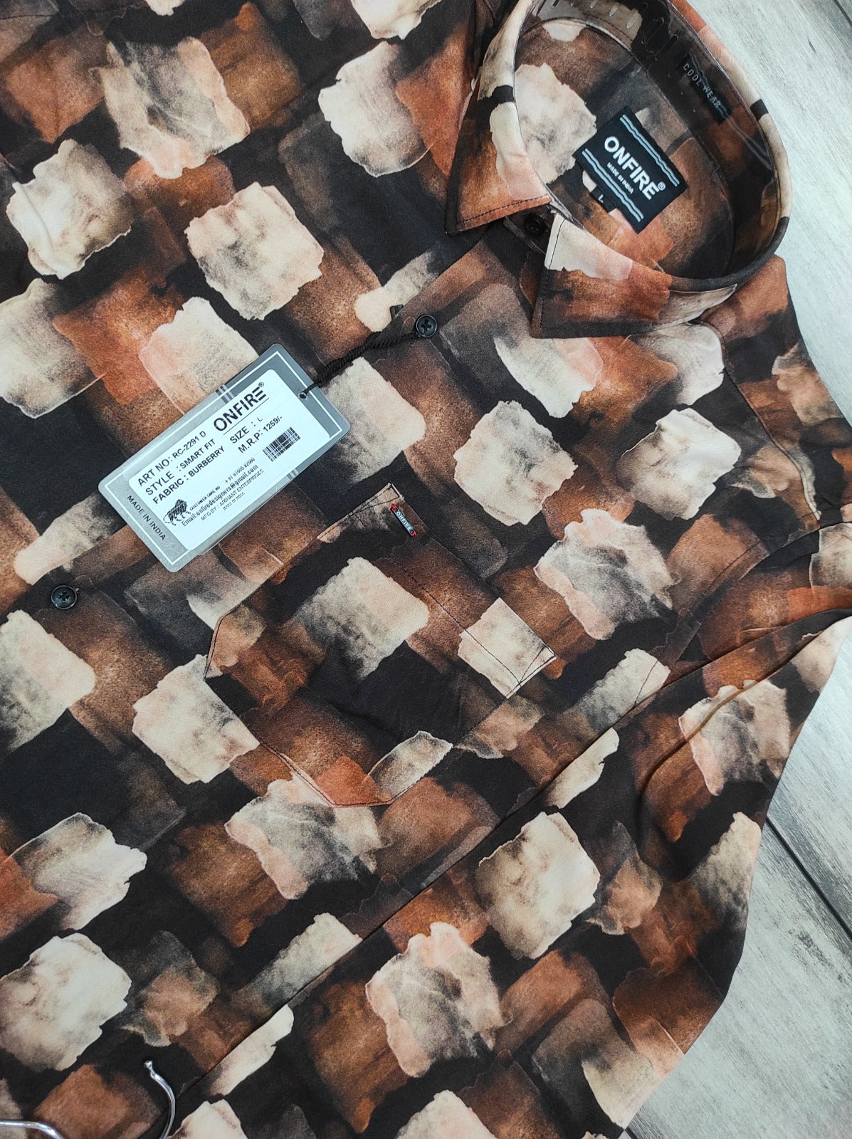 Onfire Burberry Digital Print Shirt