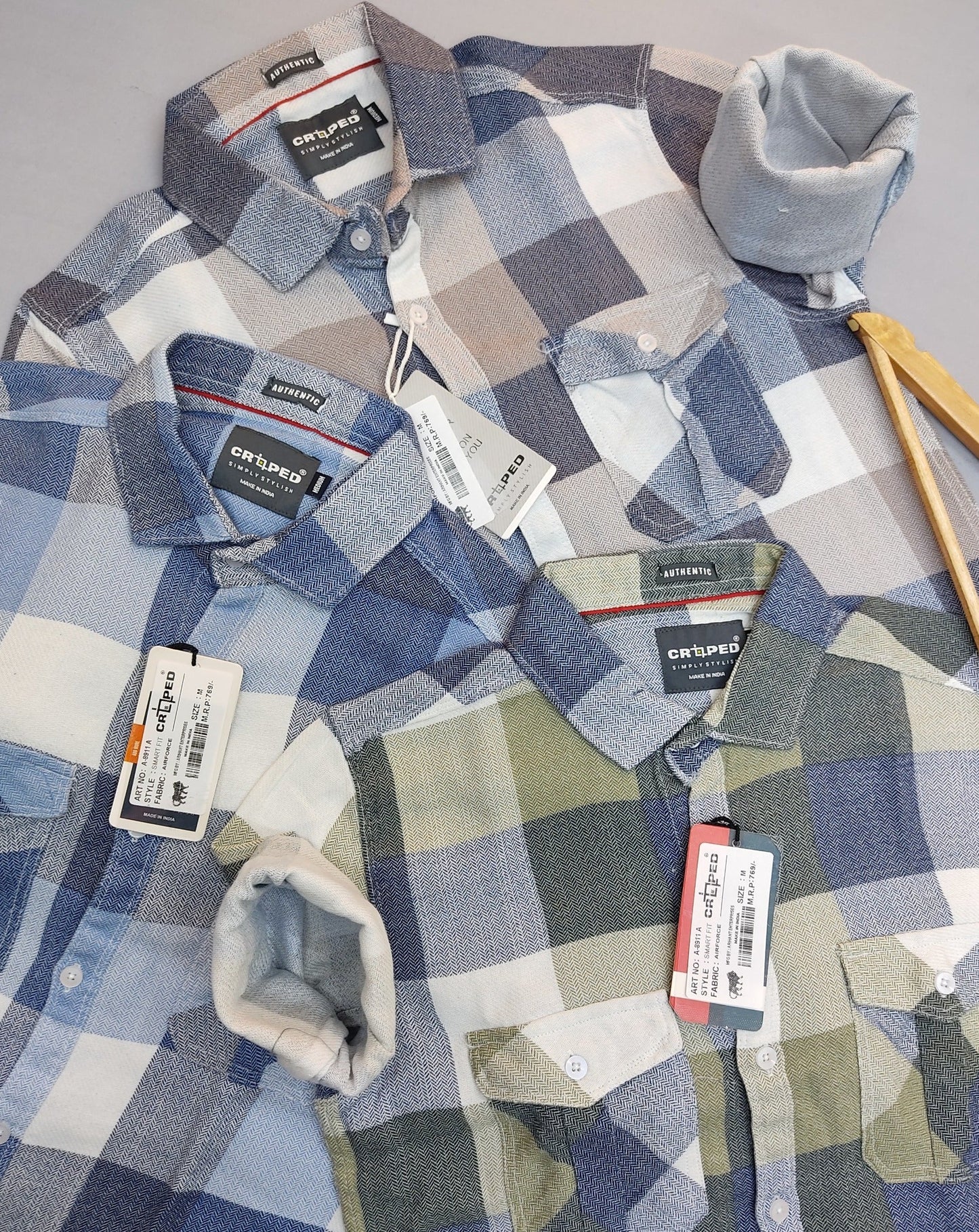 Croped Airforce Checks Full Sleeves Shirts