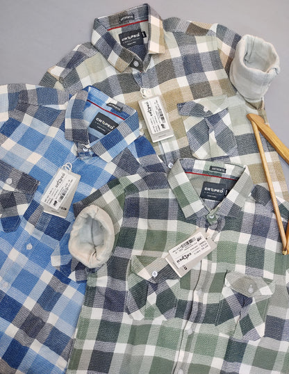 Croped Airforce Checks Full Sleeves Shirts