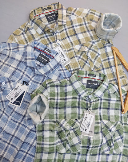 Croped Airforce Checks Full Sleeves Shirts