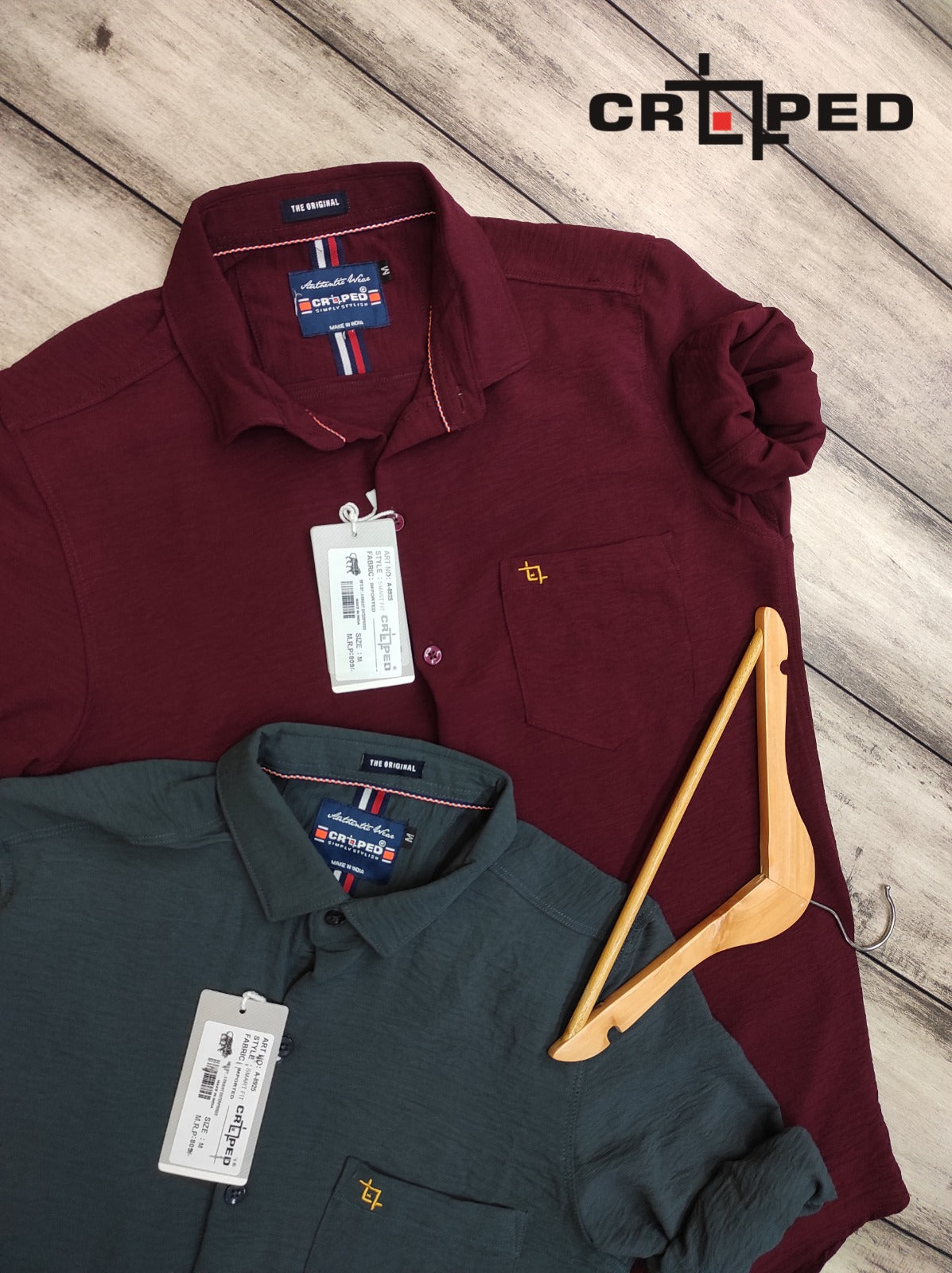 Croped Popcorn Plain Shirt