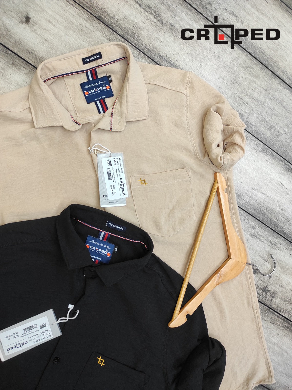 Croped Popcorn Plain Shirt