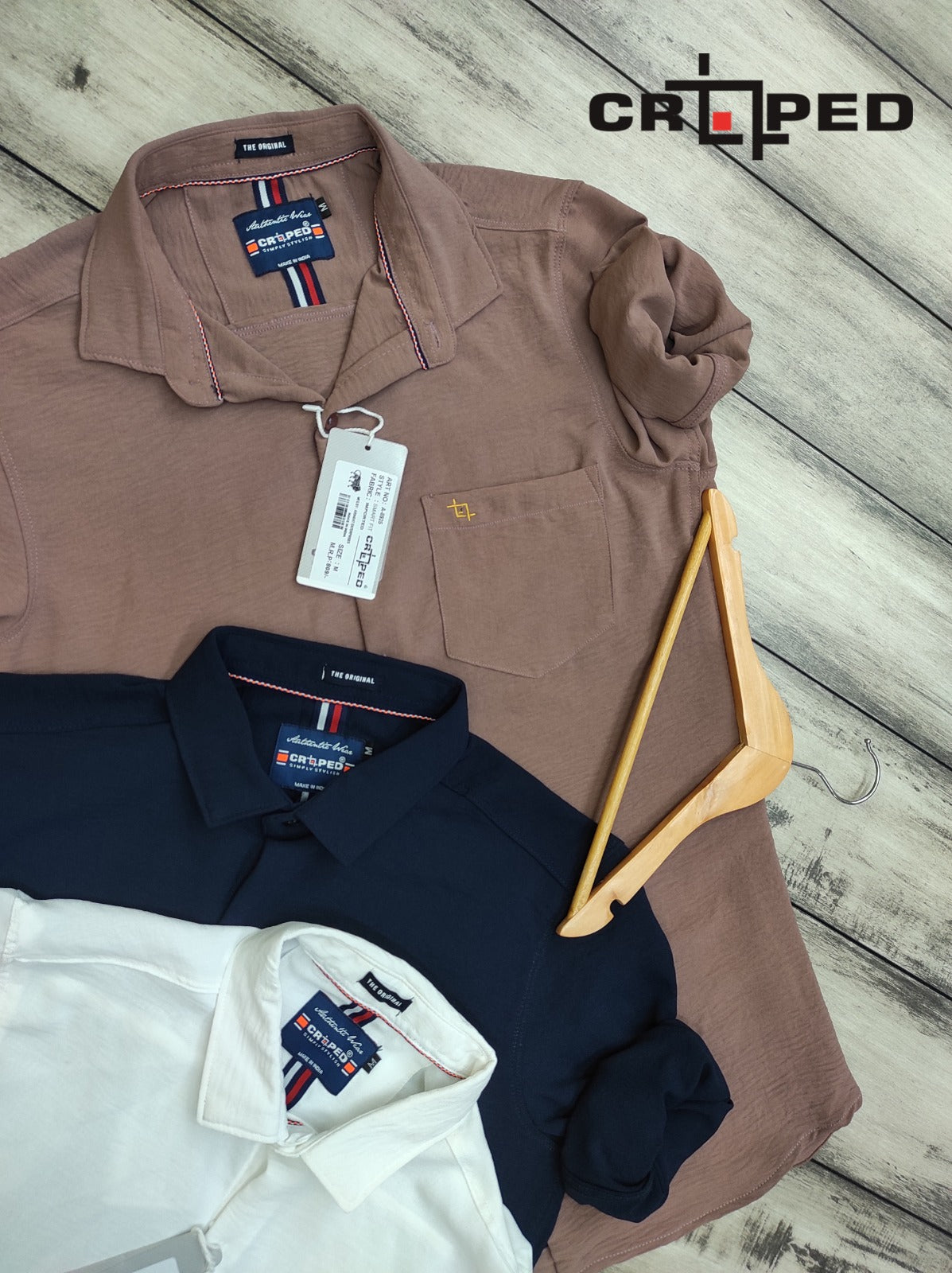 Croped Popcorn Plain Shirt