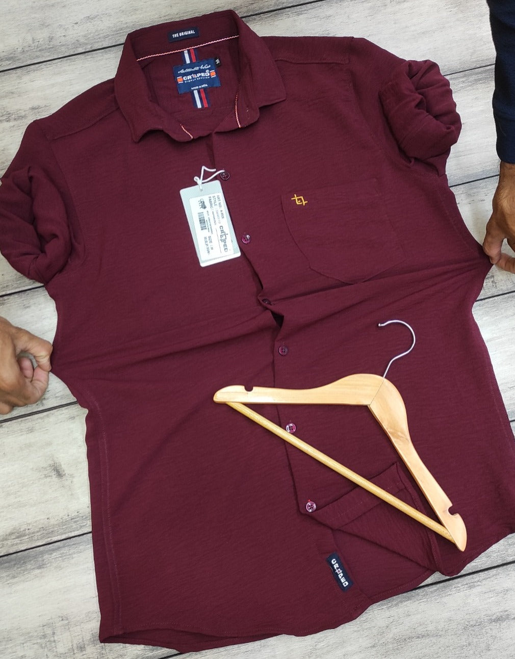 Croped Popcorn Plain Shirt