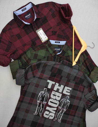 Croped Full Sleeves Checks Shirt