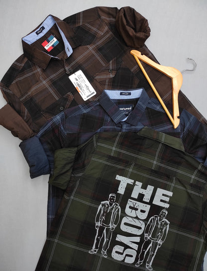 Croped Full Sleeves Checks Shirt