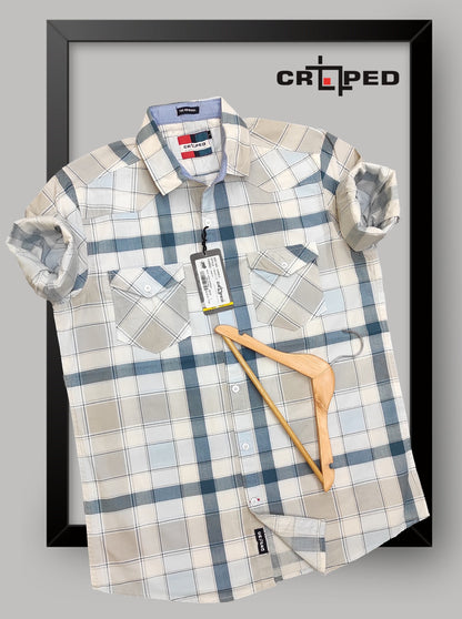 Croped Full Sleeves Checks Shirt