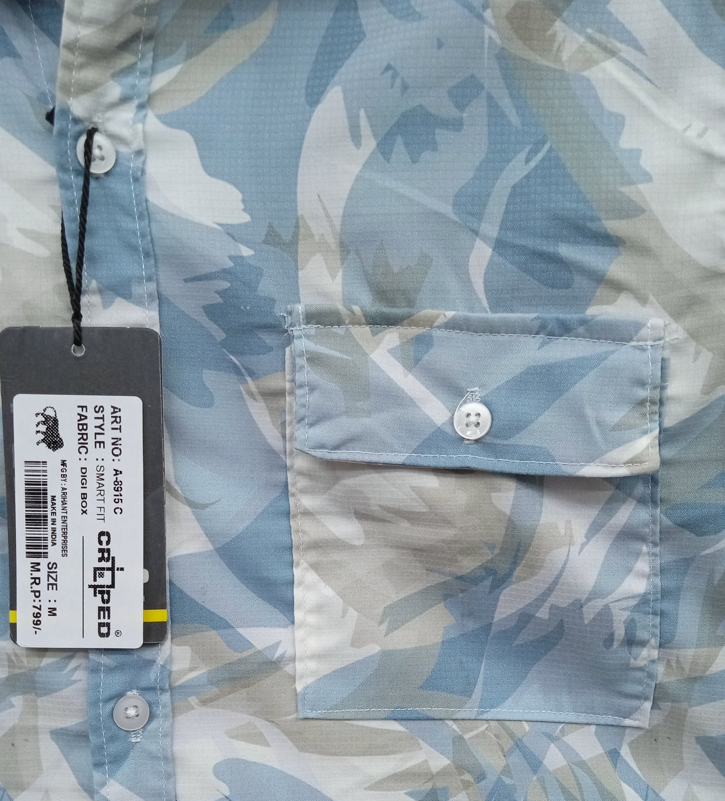 Croped Digital Print Full Sleeves Shirt