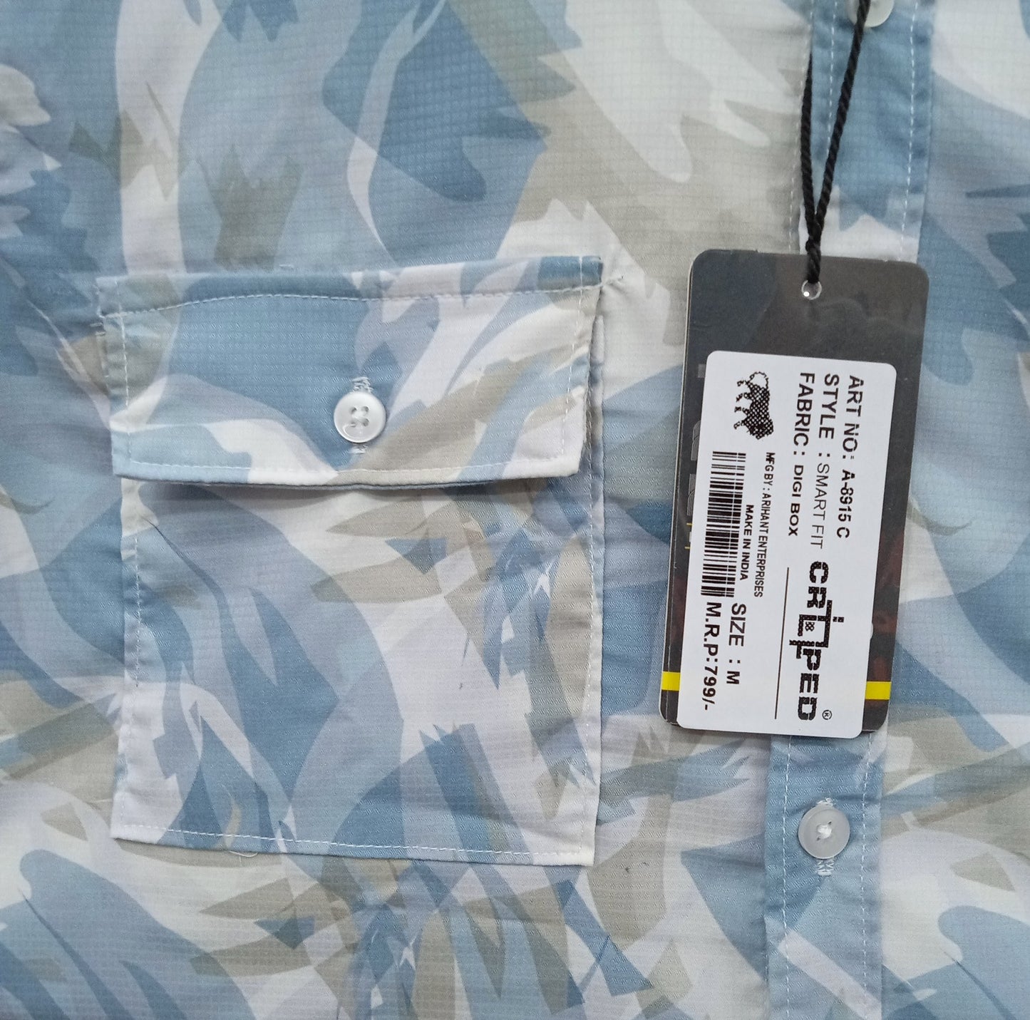 Croped Digital Print Full Sleeves Shirt